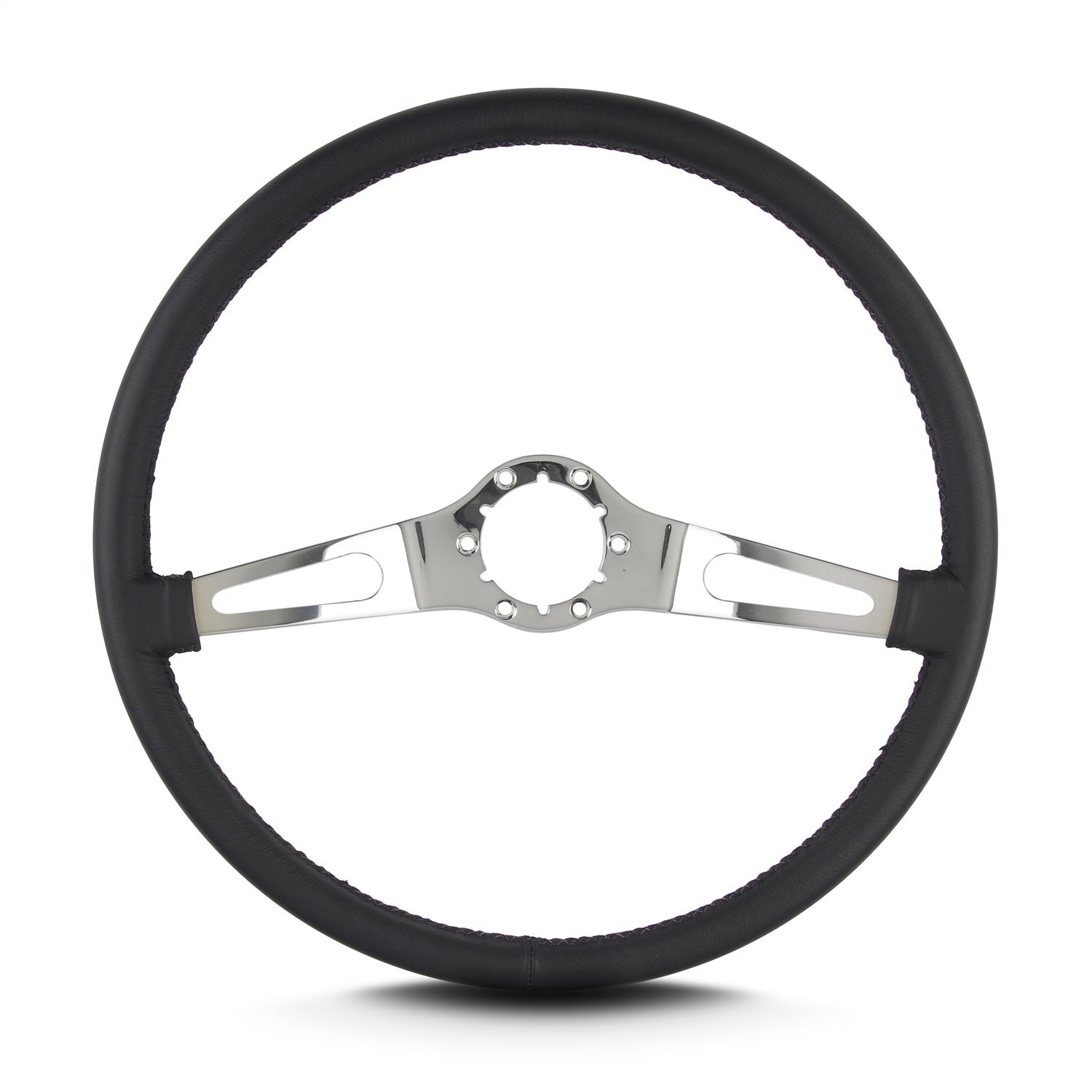 Lokar 66201 Lecarra Teardrop Steering Wheel; Black; 2 Polished Spokes; 15 in. Thin Grip; Lokar 66201