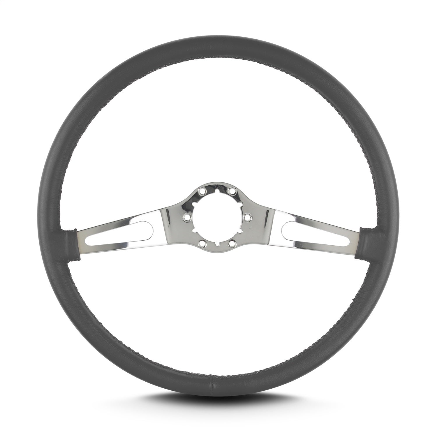Lokar 66206 Lecarra Teardrop Steering Wheel; Dark Grey; 2 Polished Spokes; 15 in. Thin Grip; Lokar 66206