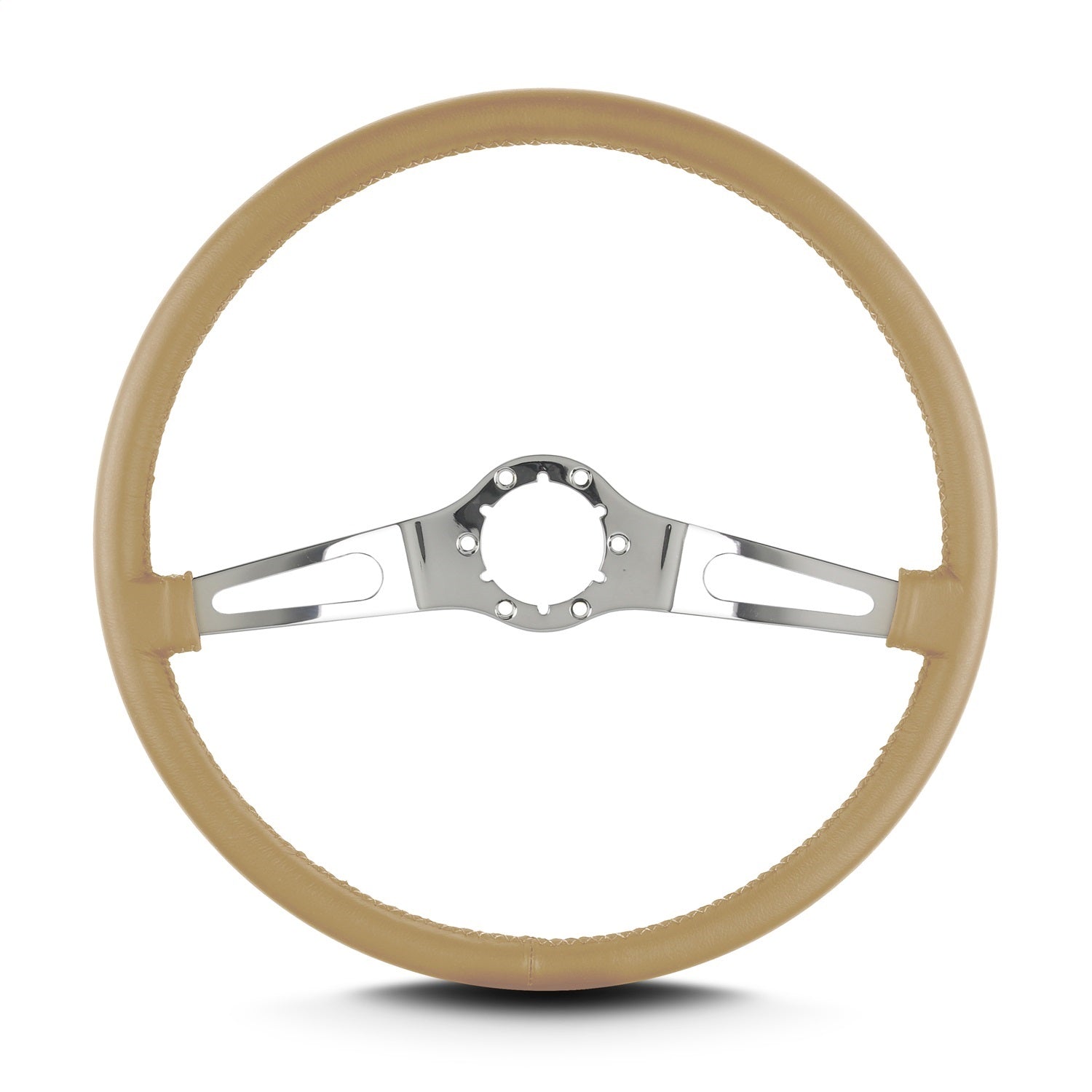 Lokar 66209 Lecarra Teardrop Steering Wheel; Tan; 2 Polished Spokes; 15 in. Thin Grip; Lokar 66209