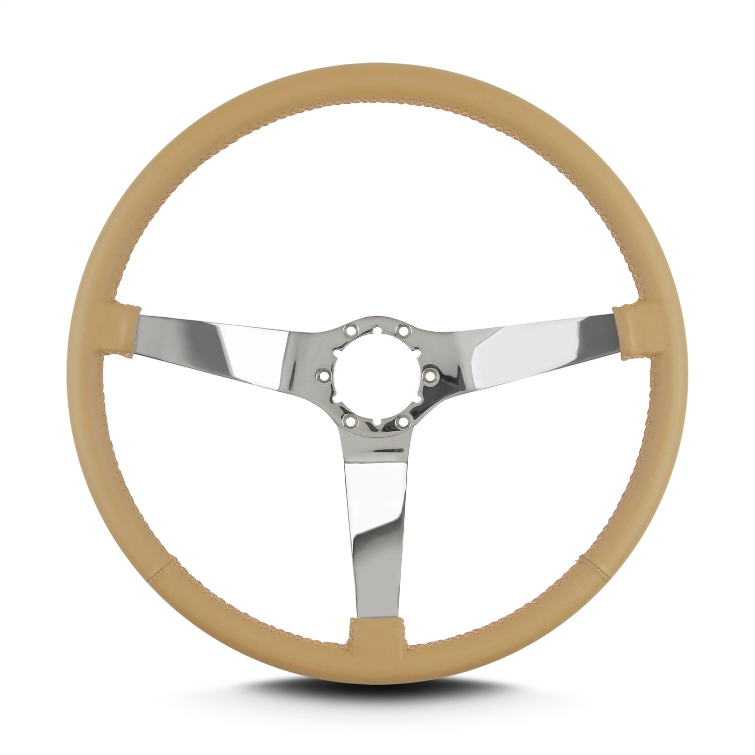 Lokar 66409 Lecarra Vette 3 Steering Wheel; Tan; Polished Spokes; 15 in. Thin Grip; Lokar 66409