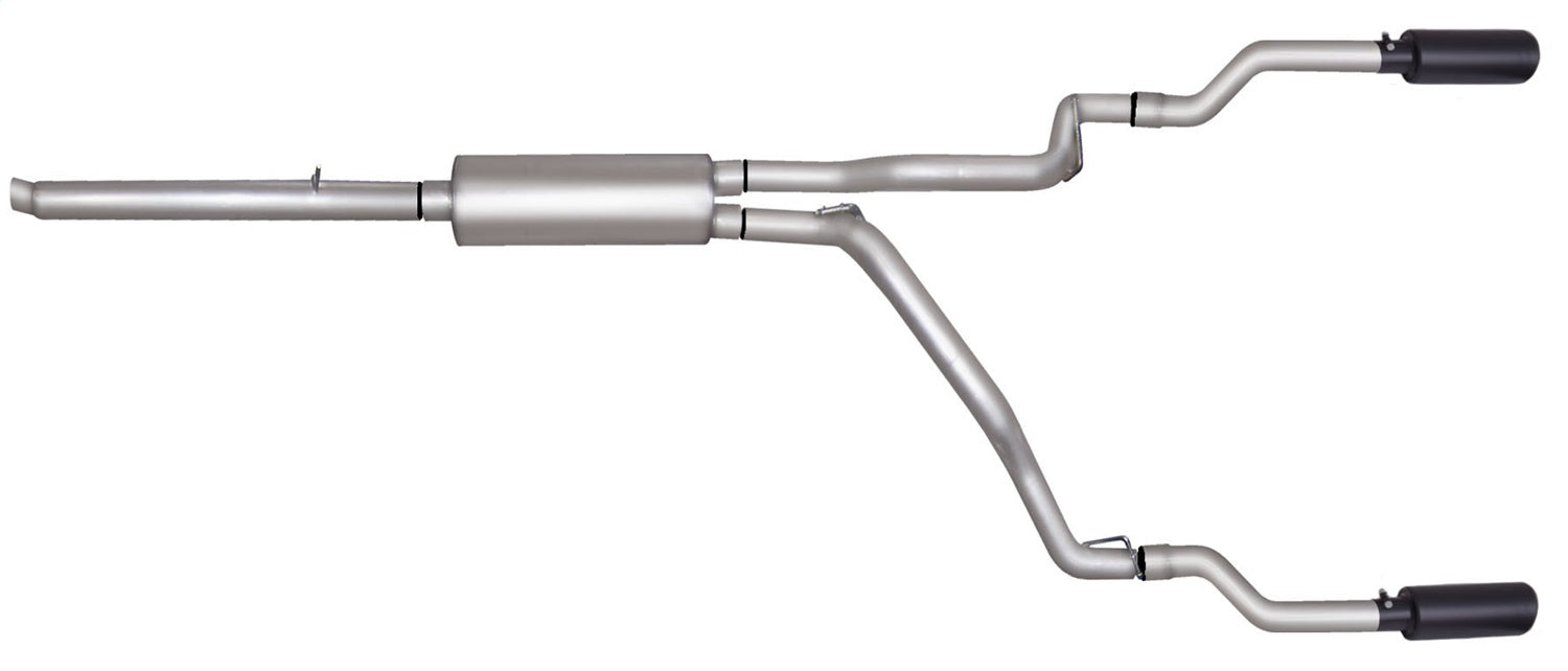 Gibson Performance Exhaust 66539B Black Elite Cat-Back Dual Split Exhaust System; Stainless Gibson Performance Exhaust 66539B
