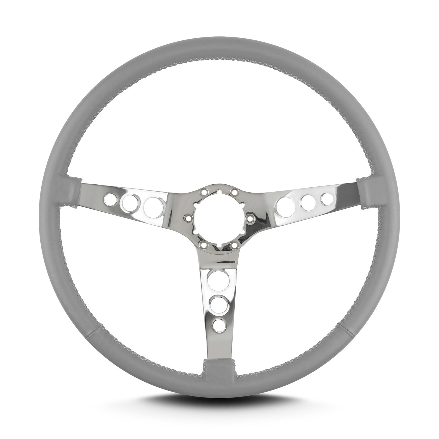 Lokar 66807 Lecarra Hot Rod Steering Wheel; Light Grey; Polished Spokes; 15 in. Thin Grip; Lokar 66807