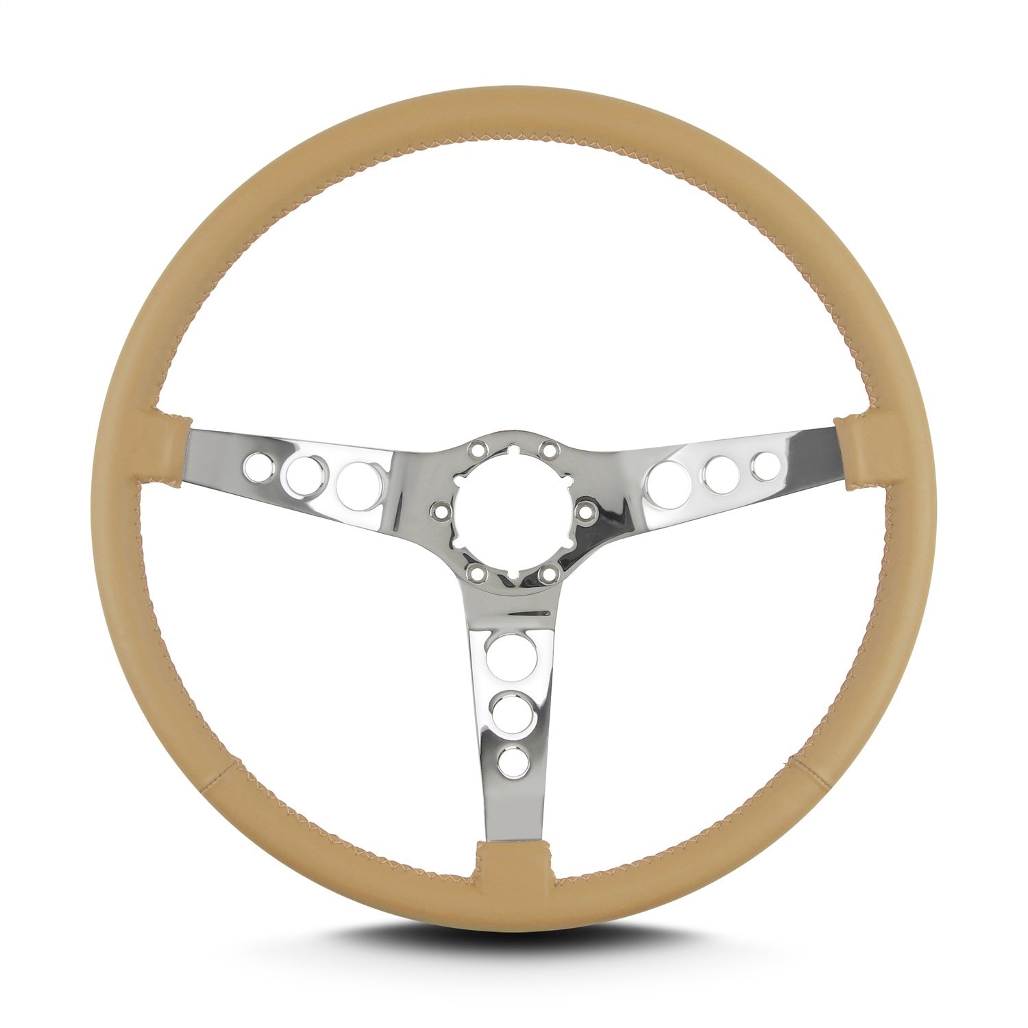 Lokar 66809 Lecarra Hot Rod Steering Wheel; Tan; Polished Spokes; 15 in. Thin Grip; Lokar 66809