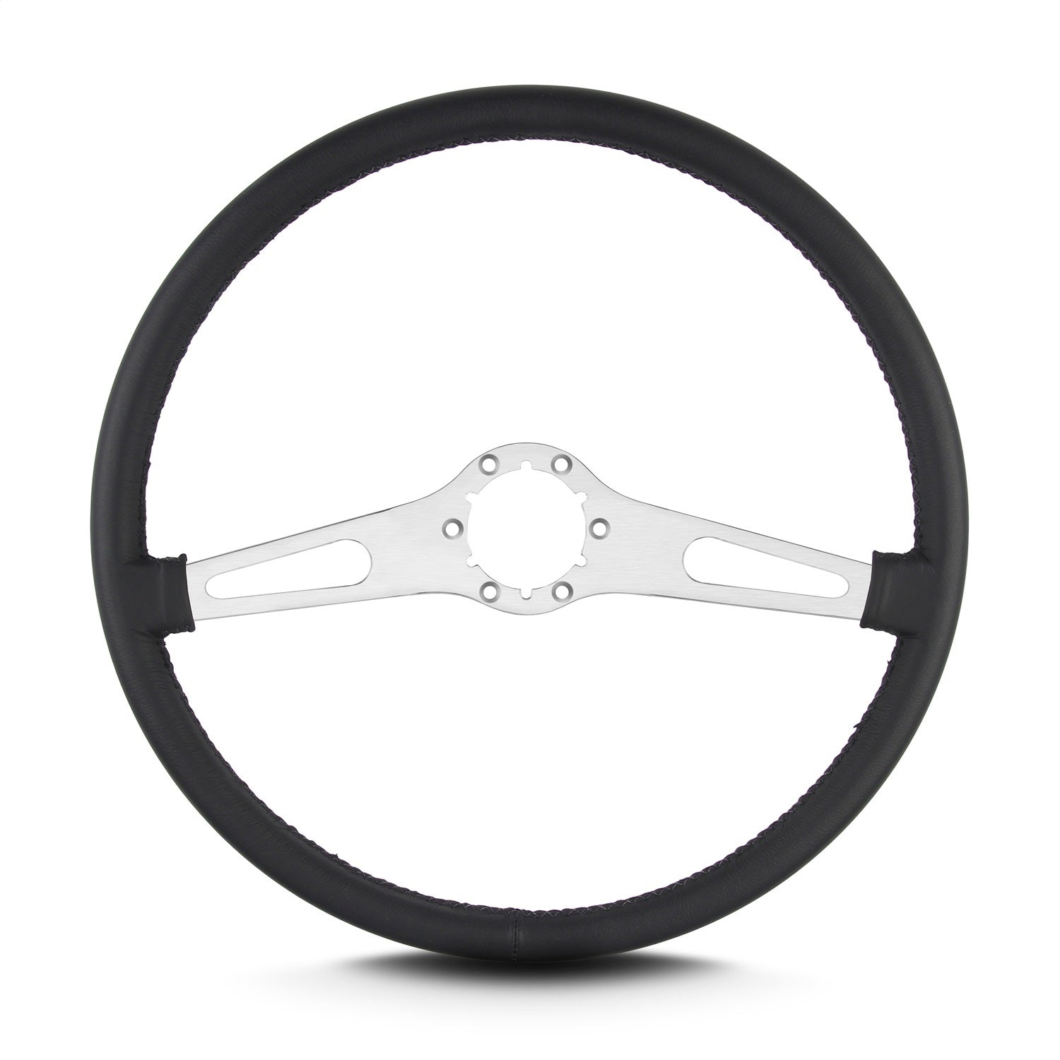 Lokar 67201 Lecarra Teardrop Steering Wheel; Black; 2 Brushed Spokes; 15 in. Thin Grip; Lokar 67201