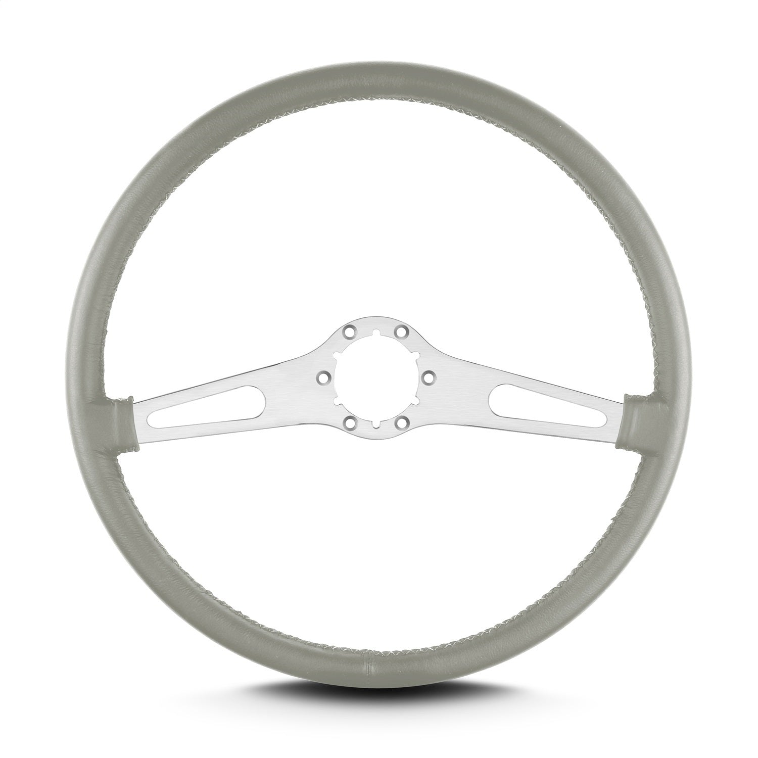 Lokar 67207 Lecarra Teardrop Steering Wheel; Light Grey; 2 Brushed Spokes; 15 in. Thin Grip; Lokar 67207