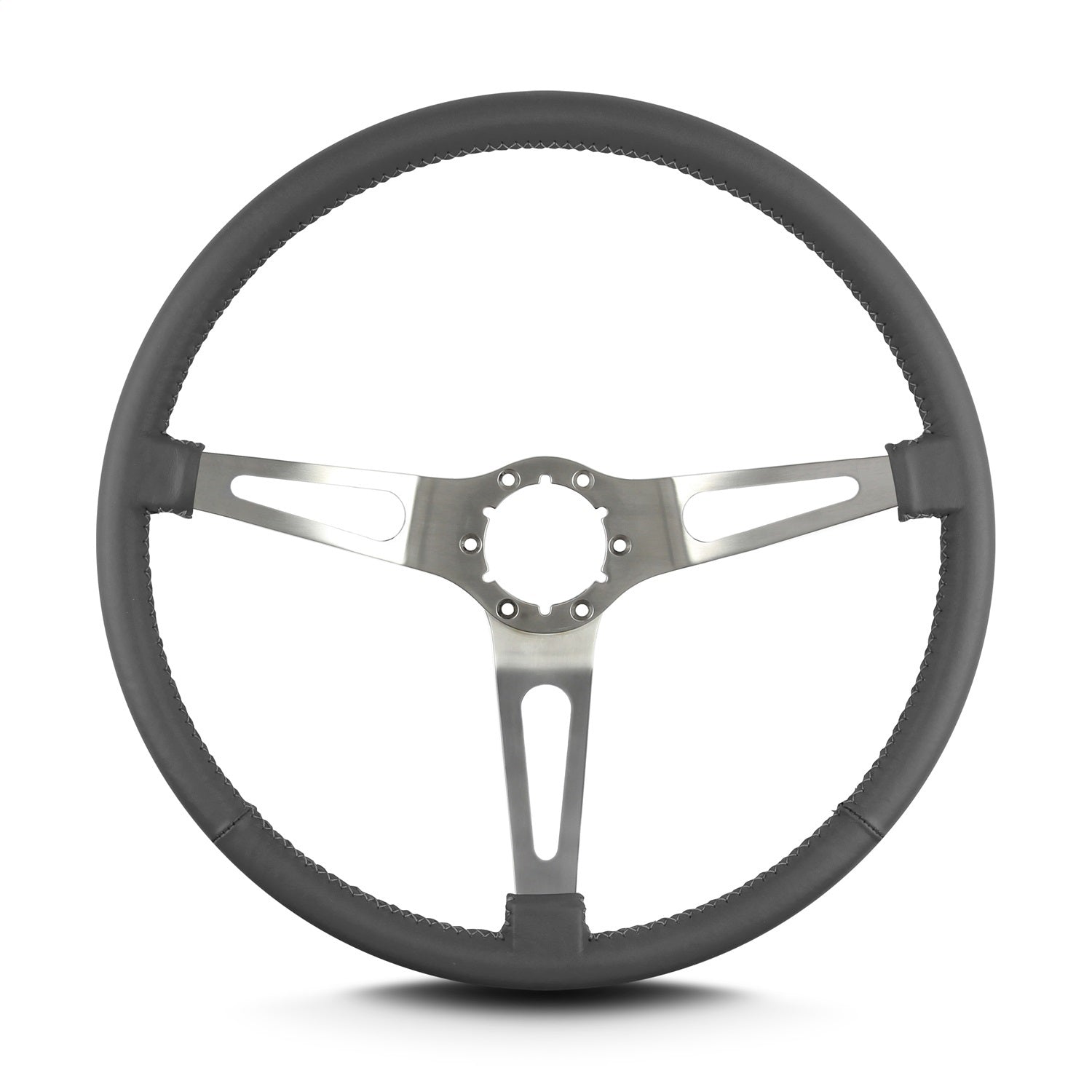 Lokar 67306 Lecarra Teardrop Steering Wheel; Dark Grey; 3 Brushed Spokes; 15 in. Thin Grip; Lokar 67306