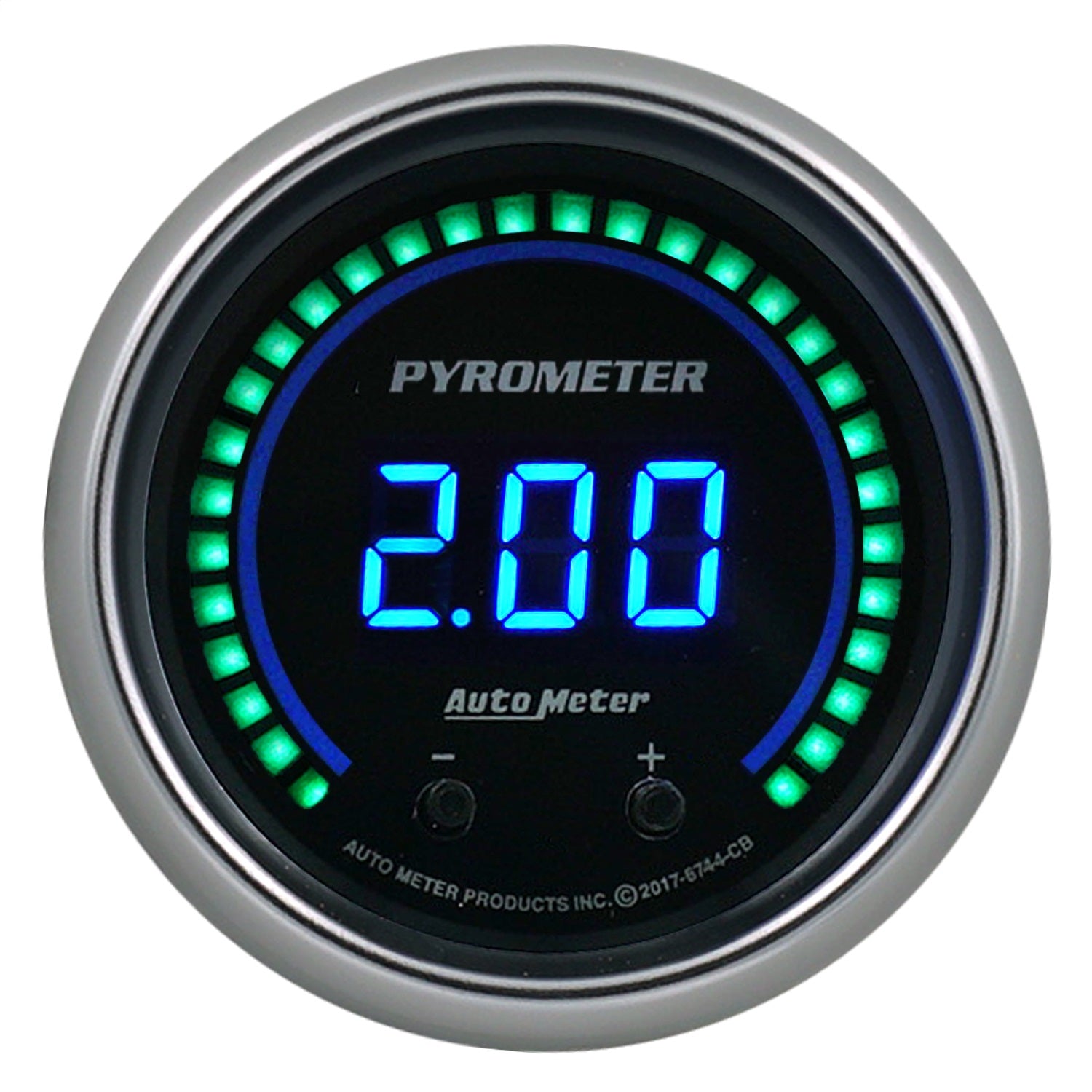 AutoMeter 6744-CB GAUGE; PYROMETER; 2 1/16in.; TWO CHANNEL; SELECTABLE; COBALT ELITE DIGITAL AutoMeter 6744-CB