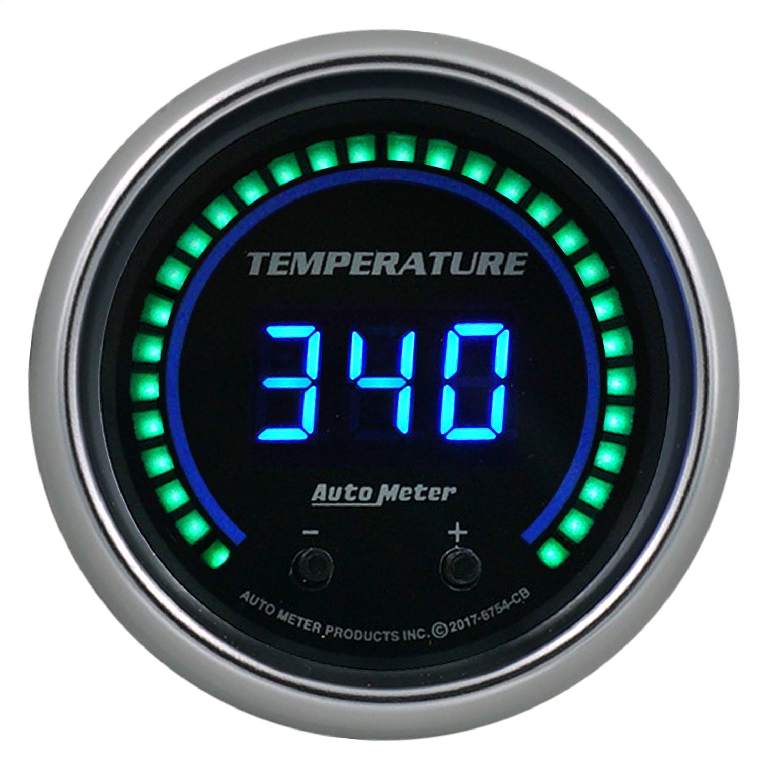 AutoMeter 6754-CB GAUGE; FLUID TEMPERATURE; 2 1/16in.; TWO CHANNEL; SELECTABLE; COBALT ELITE DIGIT AutoMeter 6754-CB