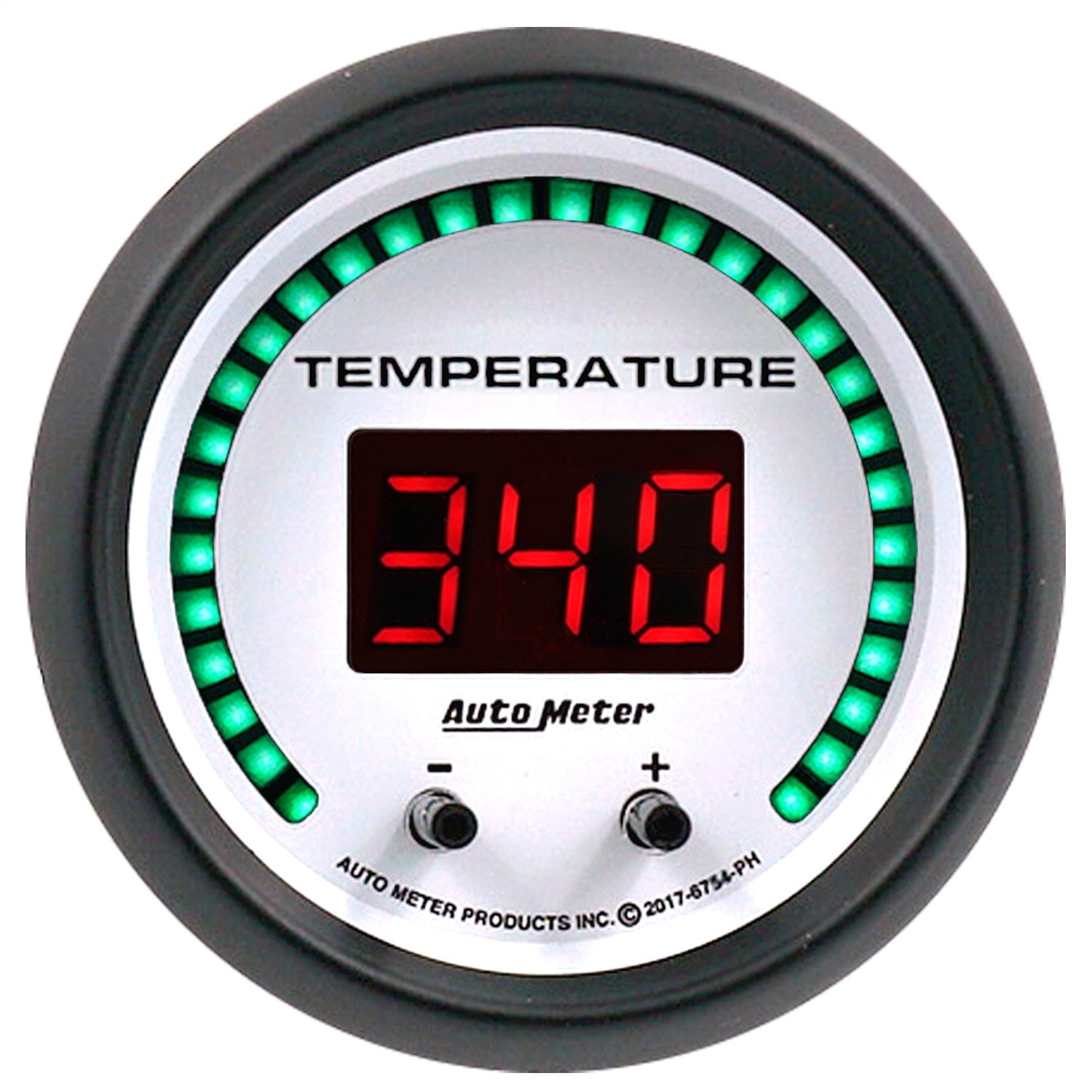 AutoMeter 6754-PH GAUGE; FLUID TEMPERATURE; 2 1/16in.; 2 CHAN; SELECTABLE; PHANTOM ELITE DIGITAL AutoMeter 6754-PH