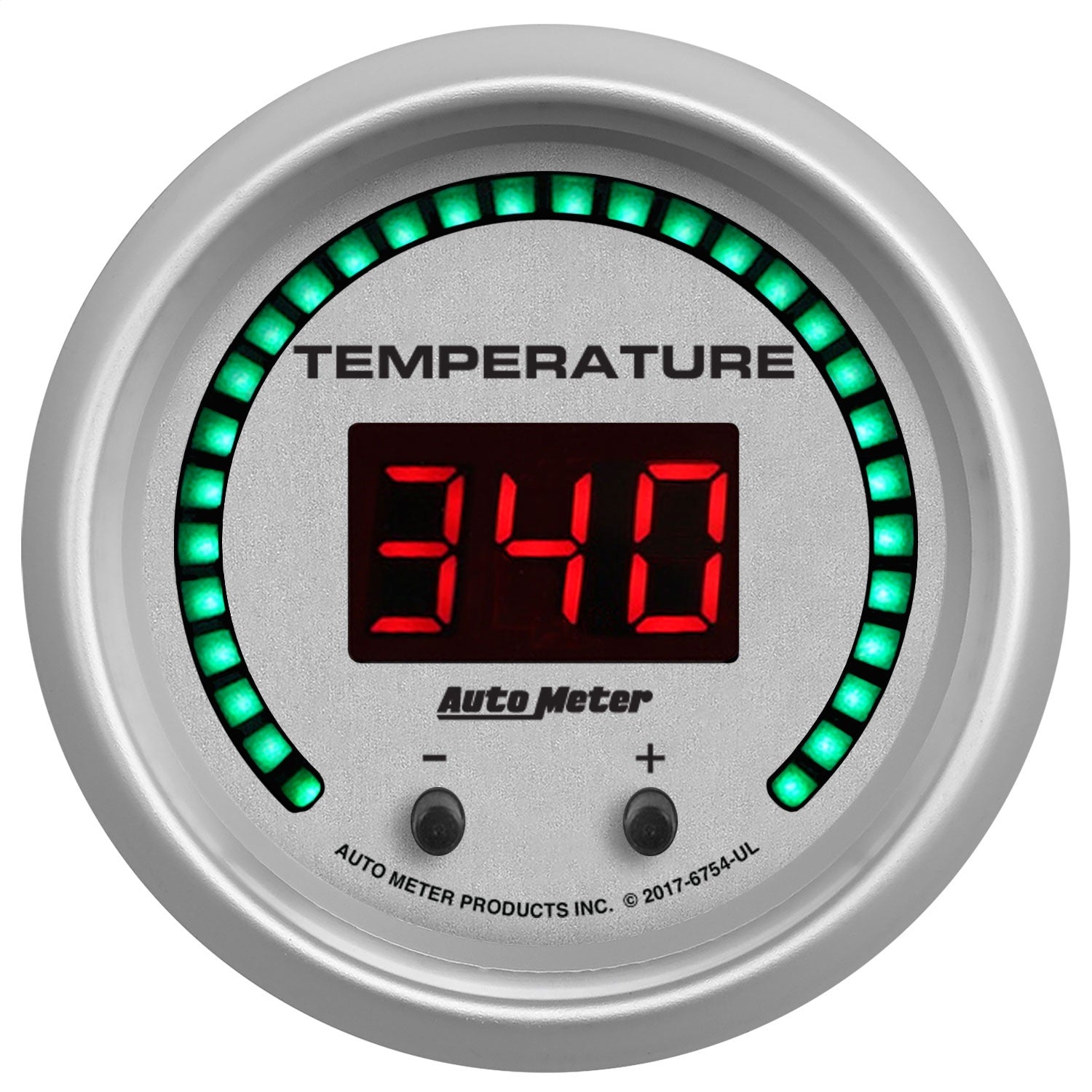AutoMeter 6754-UL GAUGE; FLUID TEMPERATURE; 2 1/16in.; 2 CHAN; SELECTABLE; ULTRA-LITE ELITE DIGITA AutoMeter 6754-UL