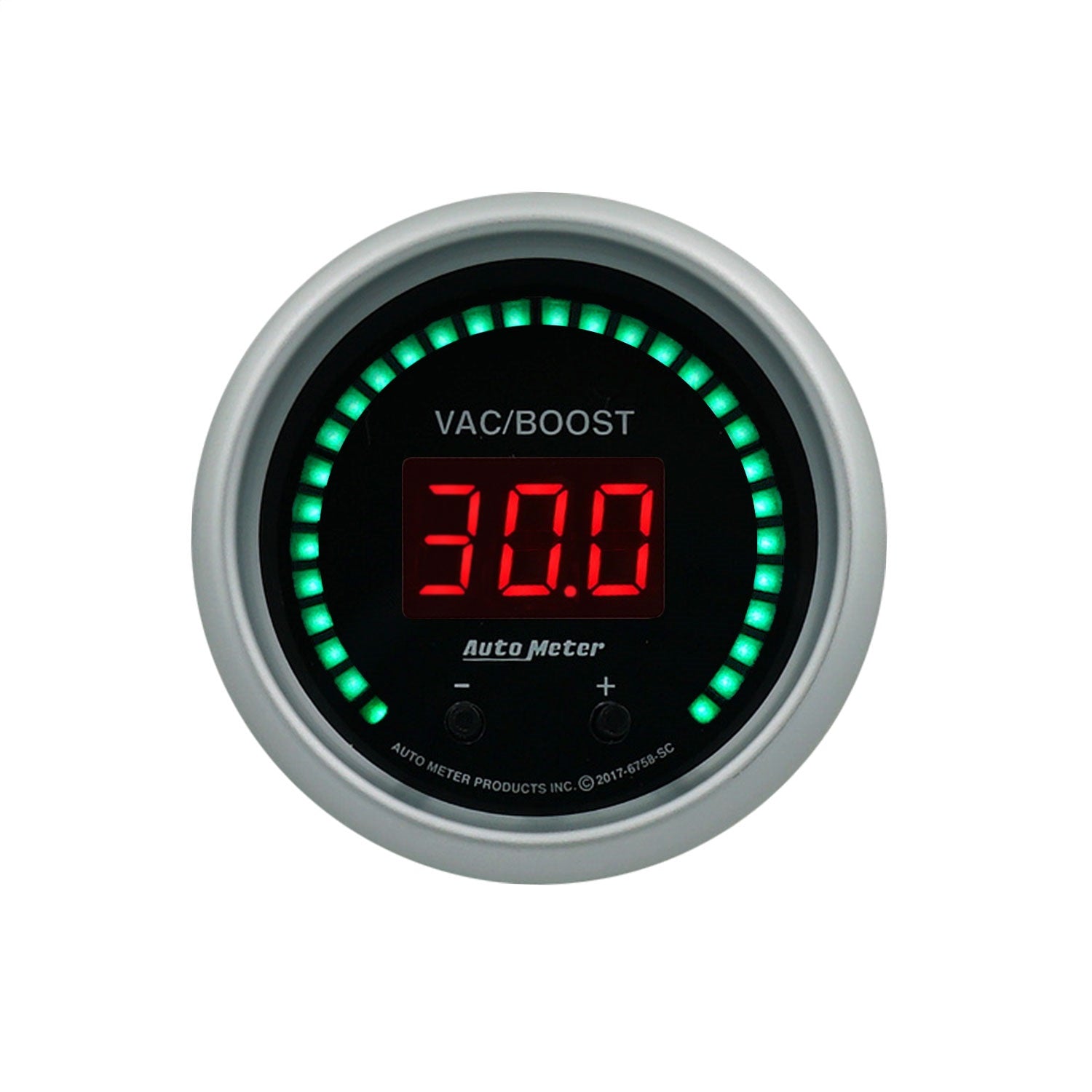 AutoMeter 6758-SC GAUGE; VAC/BOOST; 2 1/16in.; TWO CHANNEL; SELECTABLE; SPORT-COMP ELITE DIGITAL AutoMeter 6758-SC