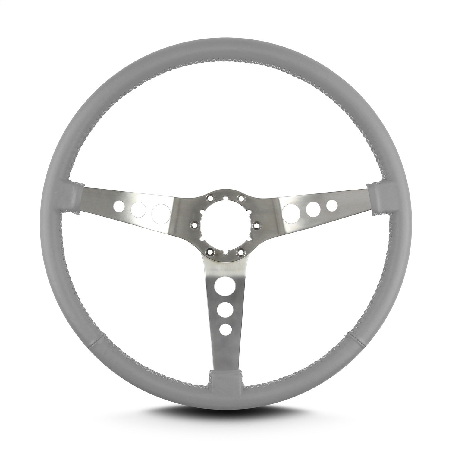 Lokar 67807 Lecarra Hot Rod Steering Wheel; Light Grey; Brushed Spokes; 15 in. Thin Grip; Lokar 67807