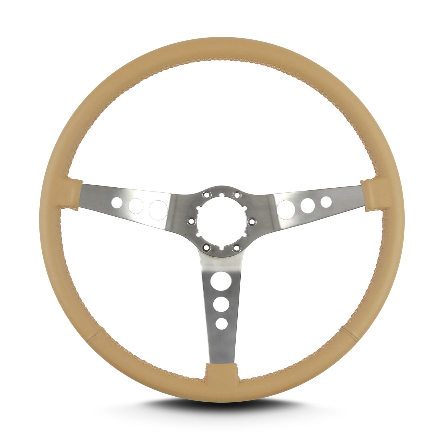 Lokar 67809 Lecarra Hot Rod Steering Wheel; Tan; Brushed Spokes; 15 in. Thin Grip; Lokar 67809