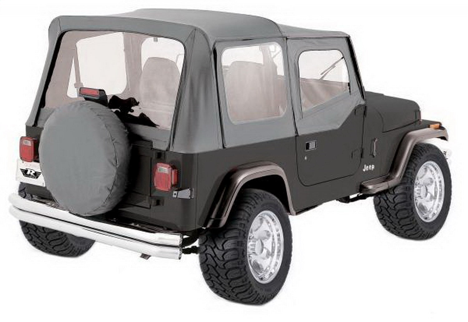 Rampage 68111 Complete Soft Top Kit; Gray; w/Soft Upper Doors; Rampage 68111