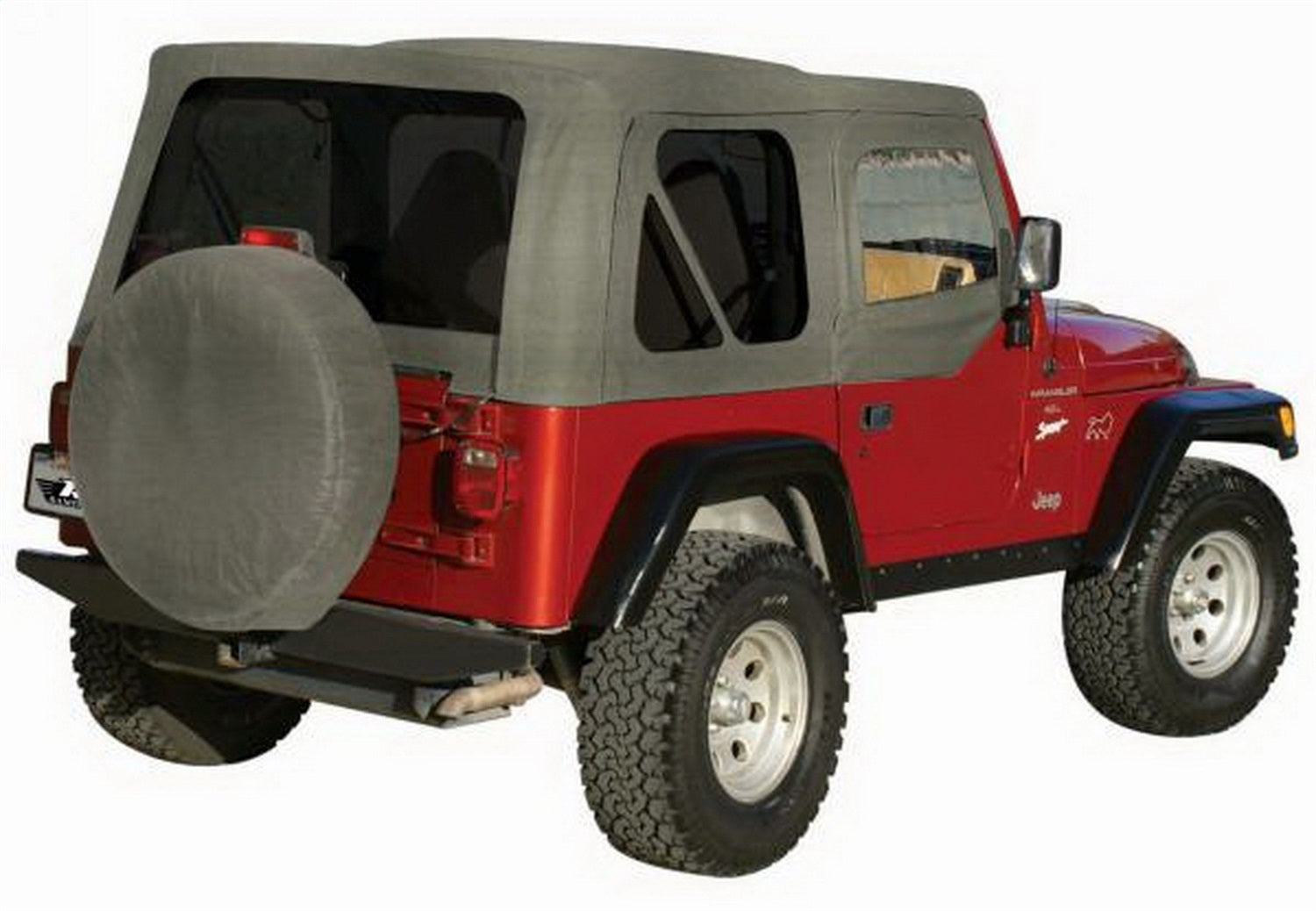 Rampage 68211 Complete Soft Top Kit; Gray; w/Soft Upper Doors; w/Tinted Windows; Rampage 68211