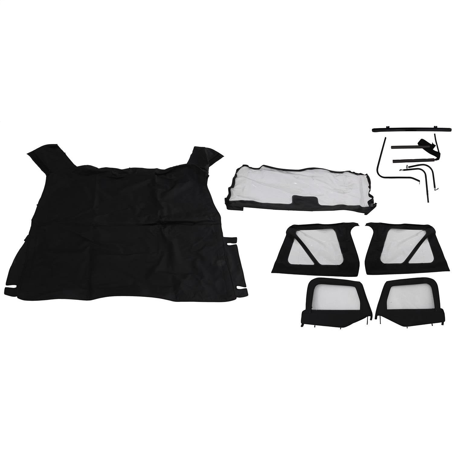 Rampage 68335 Complete Soft Top Kit; w/Soft Upper Doors; Black Diamond; Rampage 68335