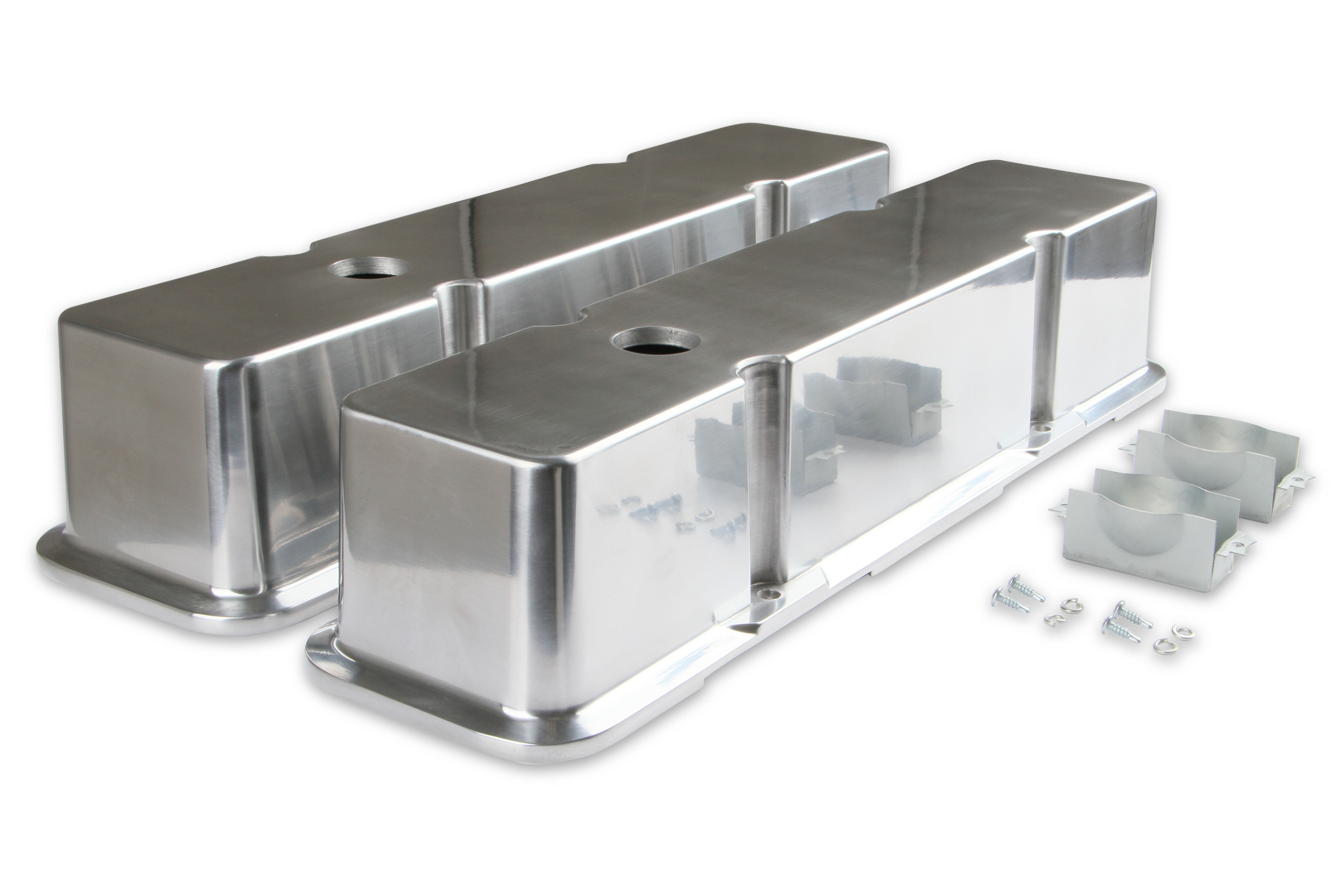 Mr Gasket 6854 Aluminum Valve Cover; Tall Style; w/Perimeter Bolts; Mr Gasket 6854