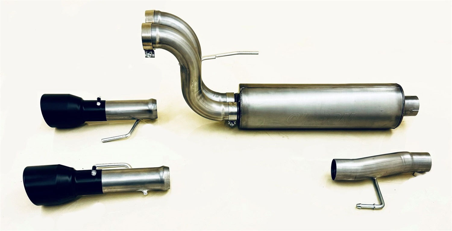 Gibson Performance Exhaust 69226B Black Elite Cat-Back Dual Split Exhaust System; Stainless Gibson Performance Exhaust 69226B