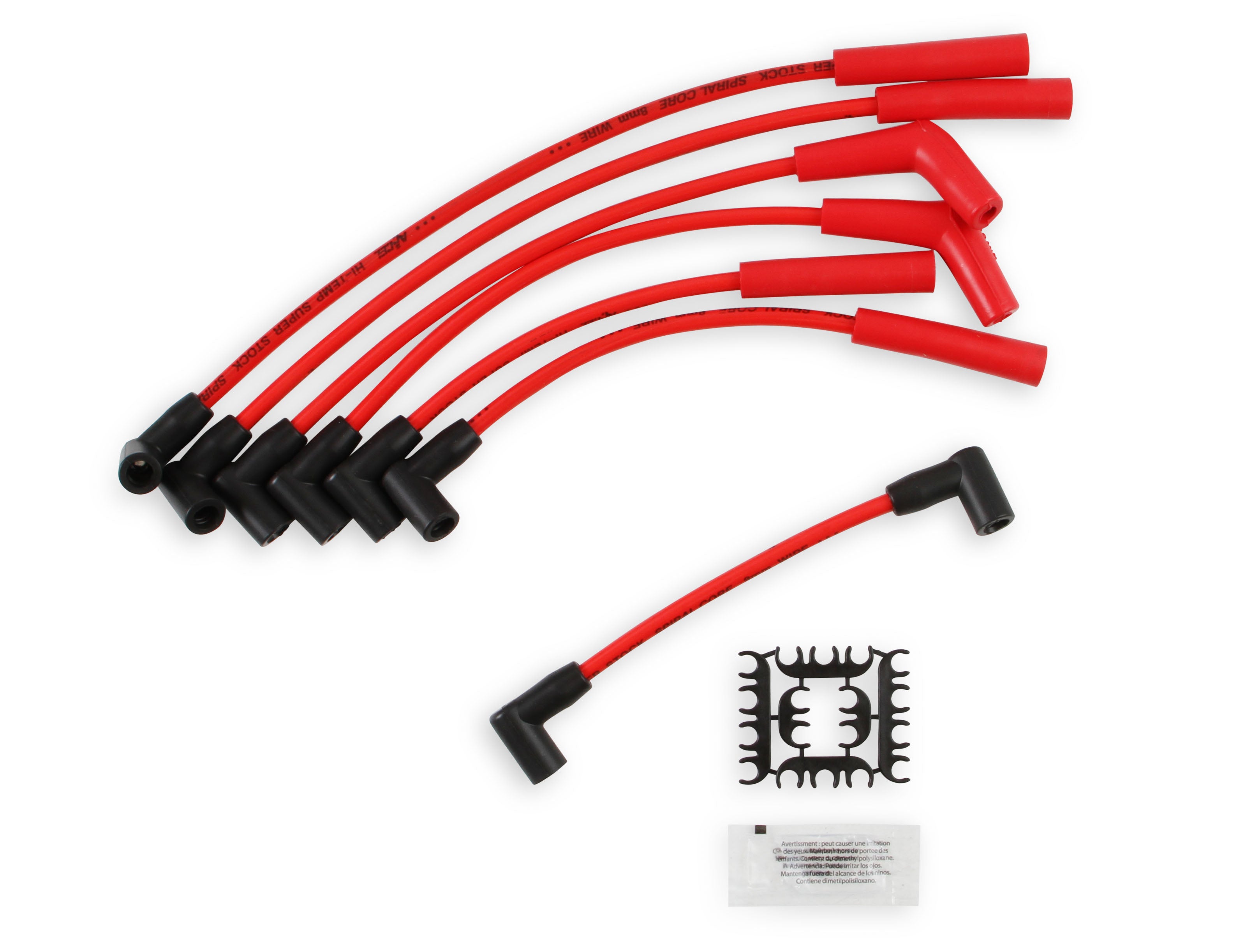 ACCEL 5129R 8mm S/S Custom Spiral Core Wire Set Red ACCEL 5129R