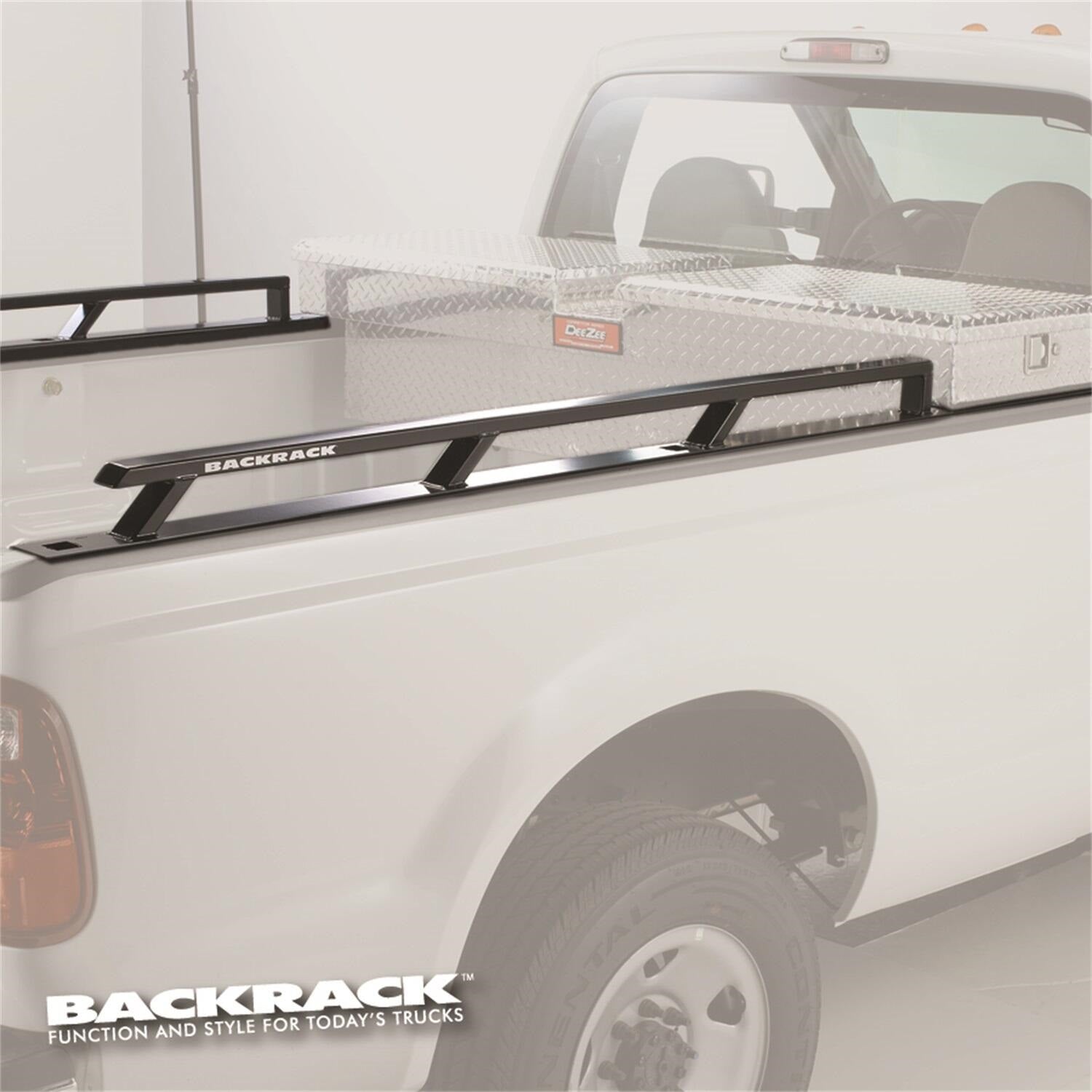 RealTruck Backrack 80512TB Side Rails; Incl. 21 in. Toolbox Brackets; RealTruck Backrack 80512TB
