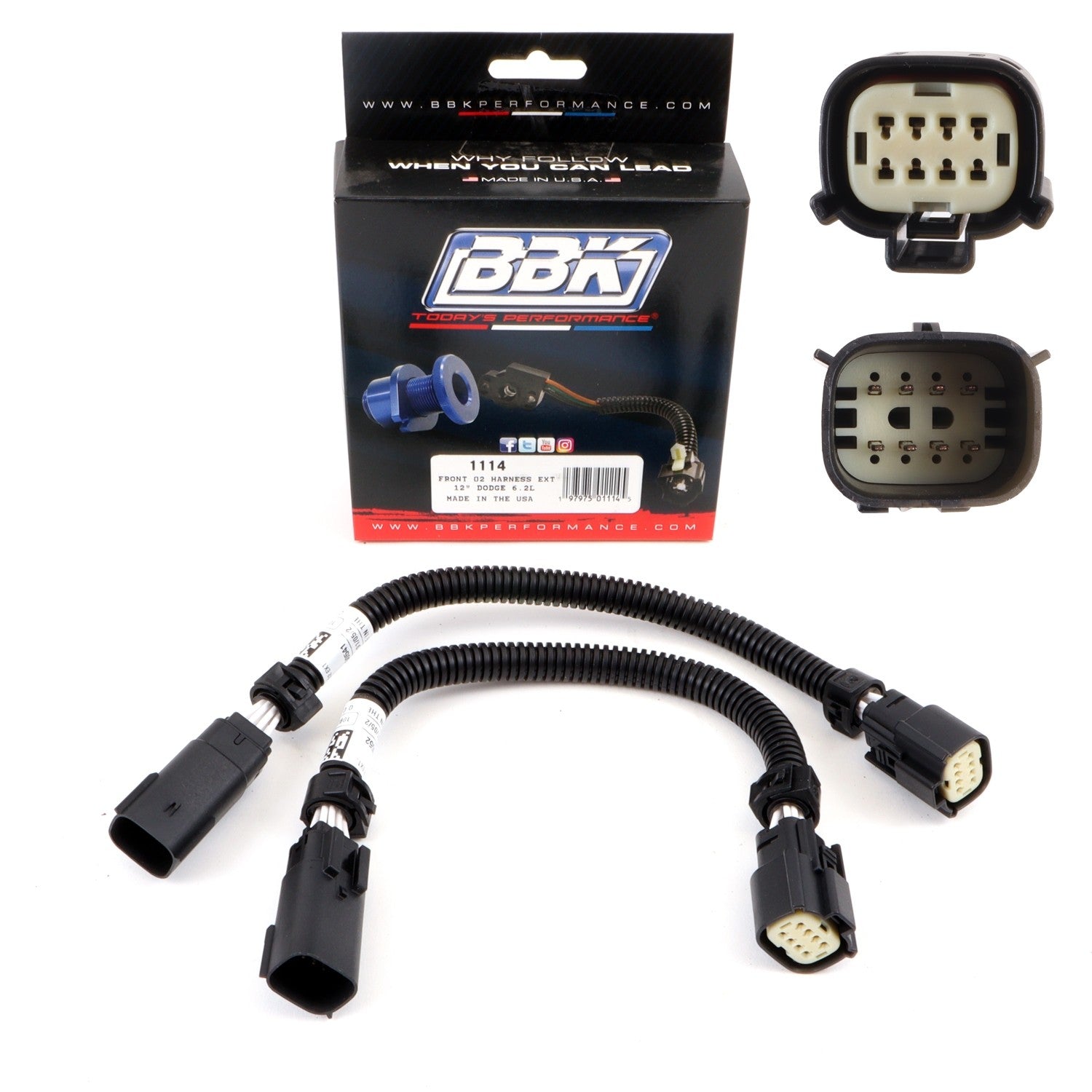 BBK Performance Parts 1114 2015-2024 DODGE HELLCAT 6.2L O2 SENSOR EXTENSIONS 6 Pin (FRONT 12 IN) BBK Performance Parts 1114