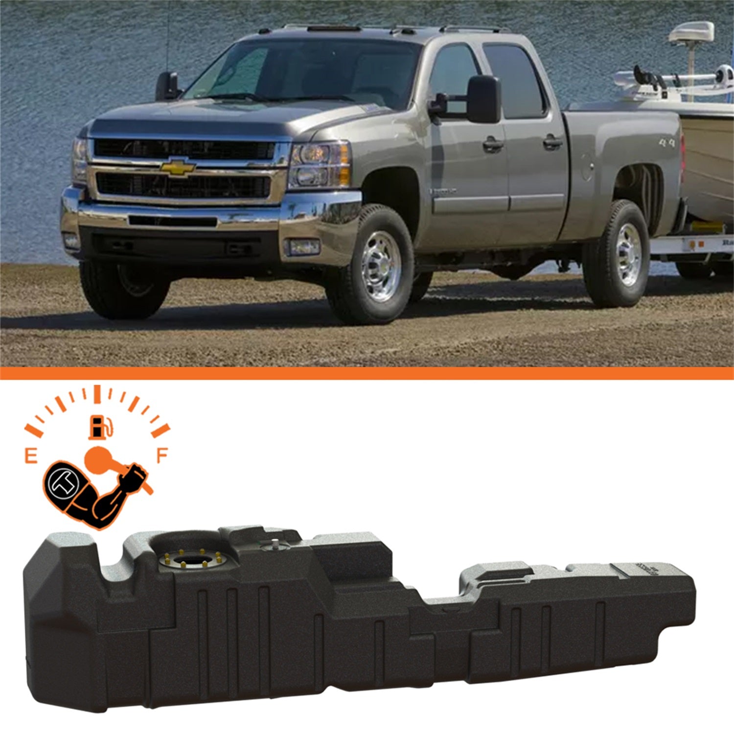 Titan Fuel Tanks 7010211 Extra Large Midship Tank; 57 Gallon; Titan Fuel Tanks 7010211