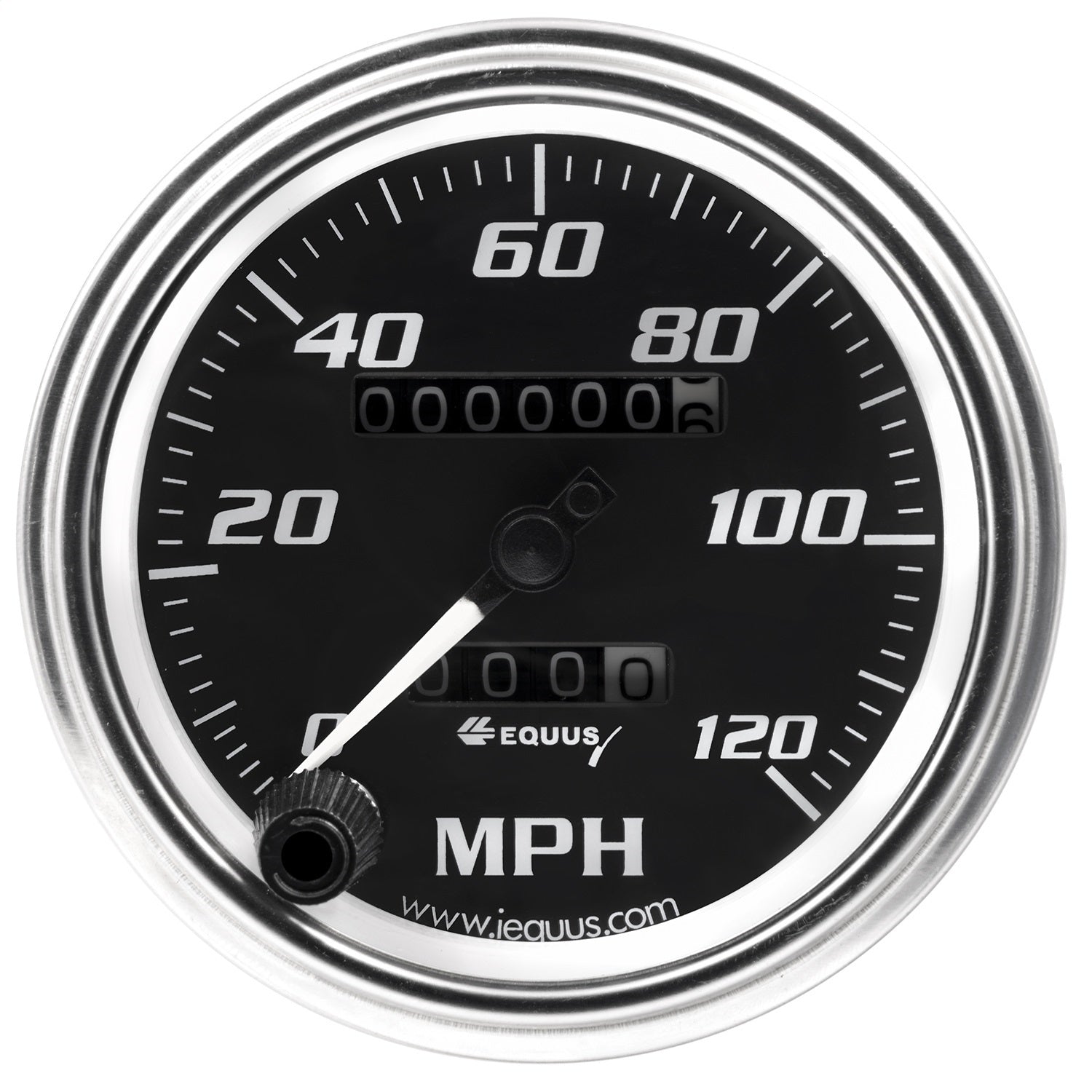 Equus E7072 GAUGE; SPEEDOMETER; 3-3/8in. 0-120 MPH; 270 DEGREE SWEEP; MECH; CHROME; 7000 SER Equus E7072
