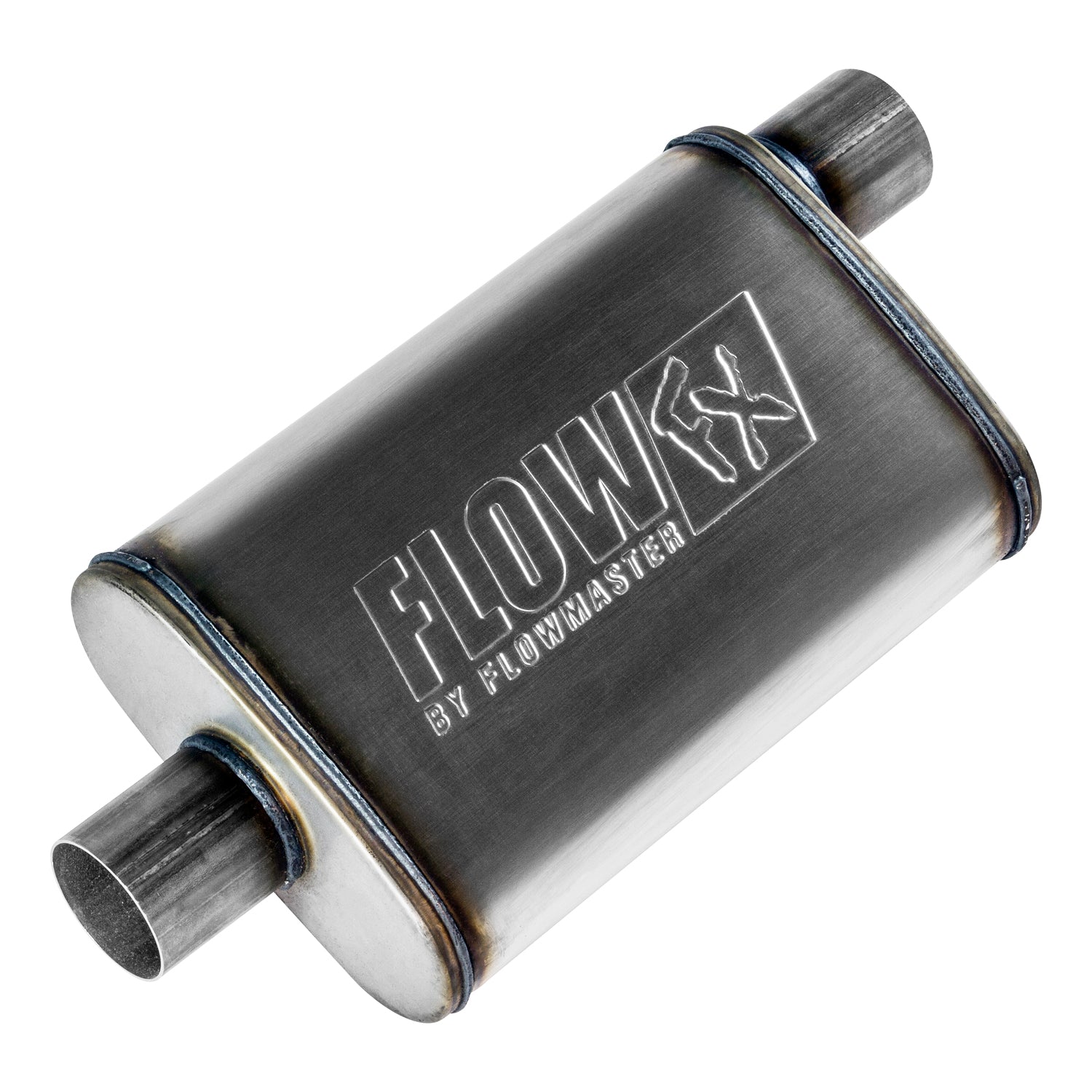Flowmaster 71226 FlowFX Muffler; 2.5 Offset In/2.5 Center Out; Clamp On; 409 Stainless Steel; Flowmaster 71226