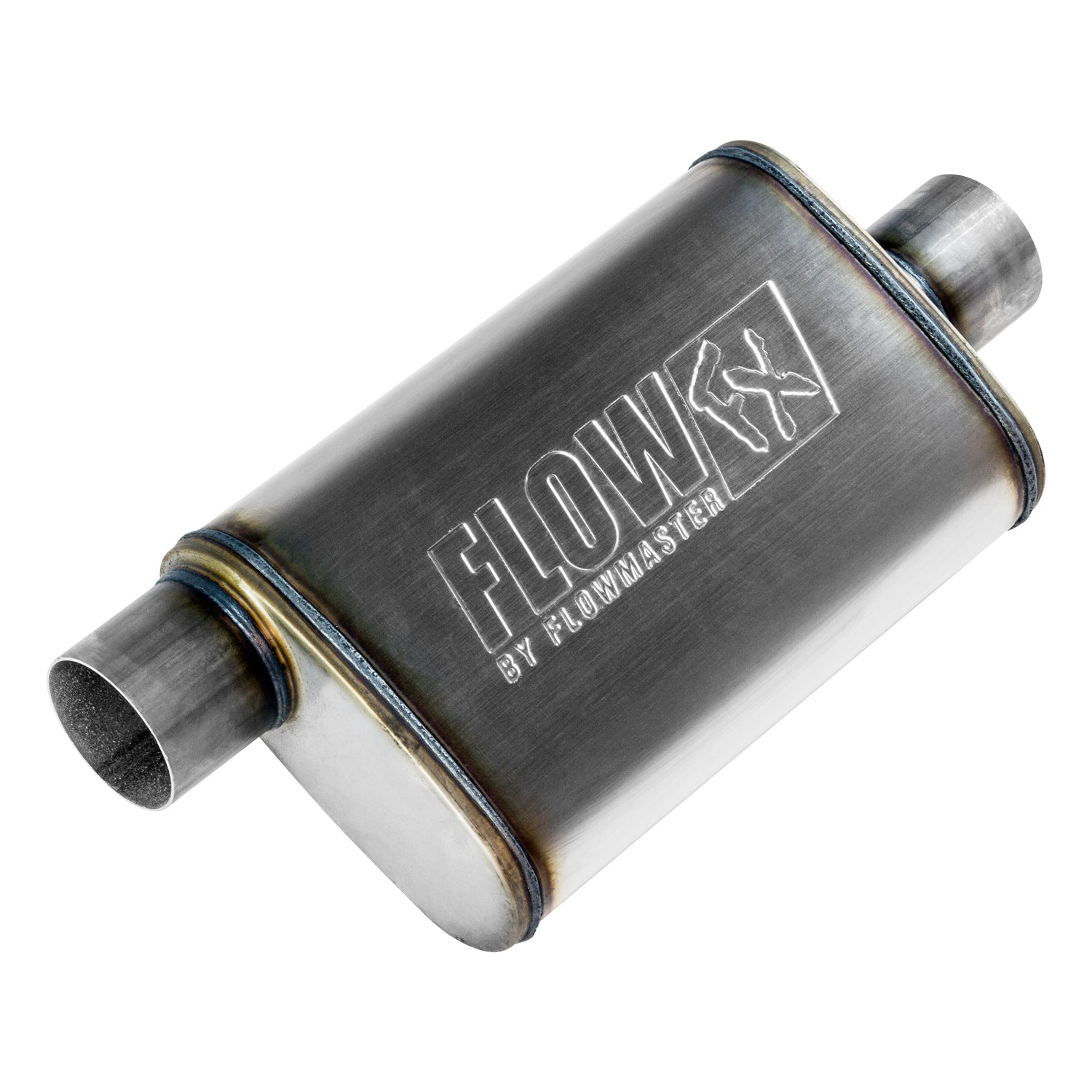 Flowmaster 71229 FlowFX Muffler; 3 Offset In/3 Center Out; Clamp On; 409 Stainless Steel; Flowmaster 71229