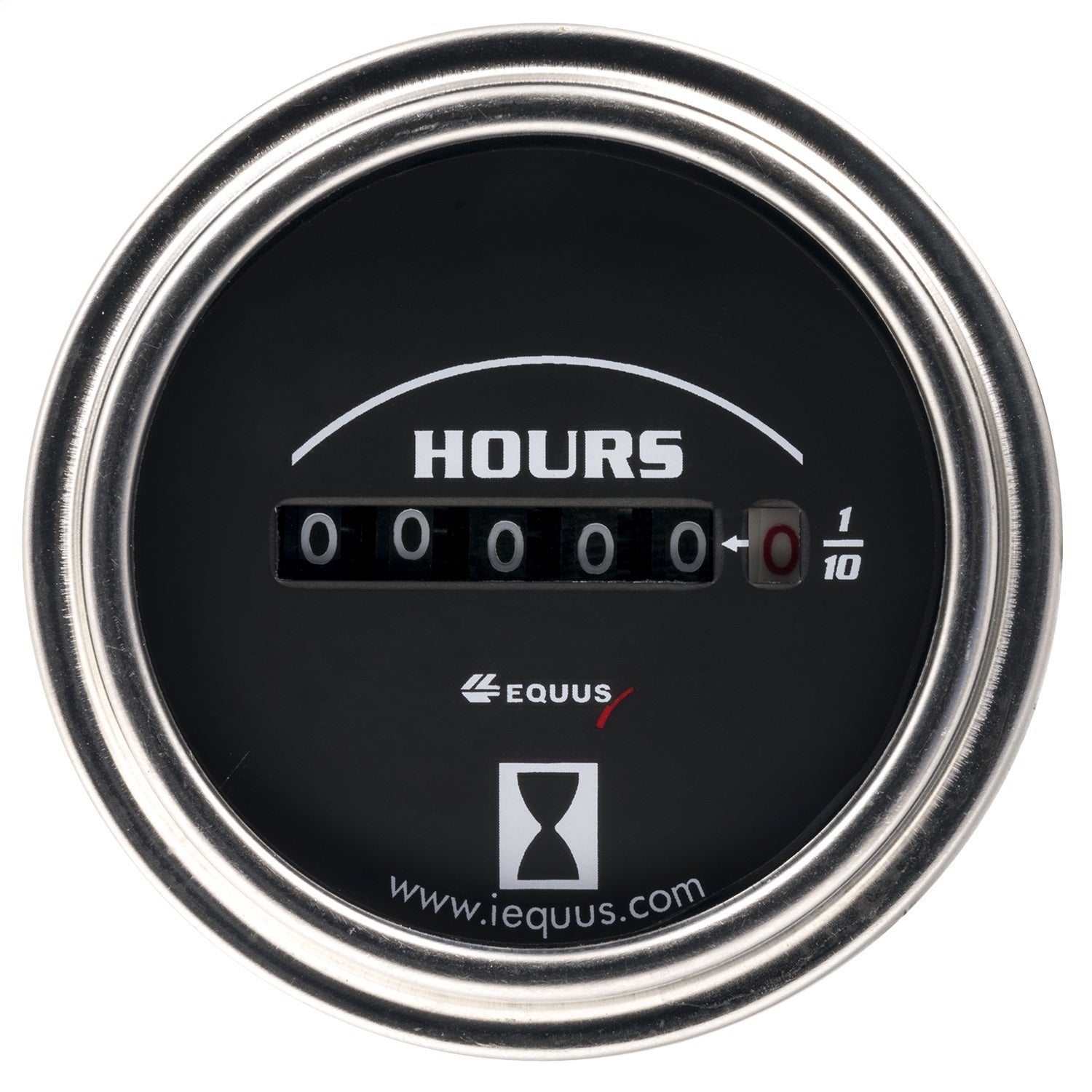 Equus E7210 GAUGE HOURMETER; 2in.; 10K HOURS; ELEC (8V-60V); BLK DIAL; CHRME BEZEL; 7000 SER Equus E7210