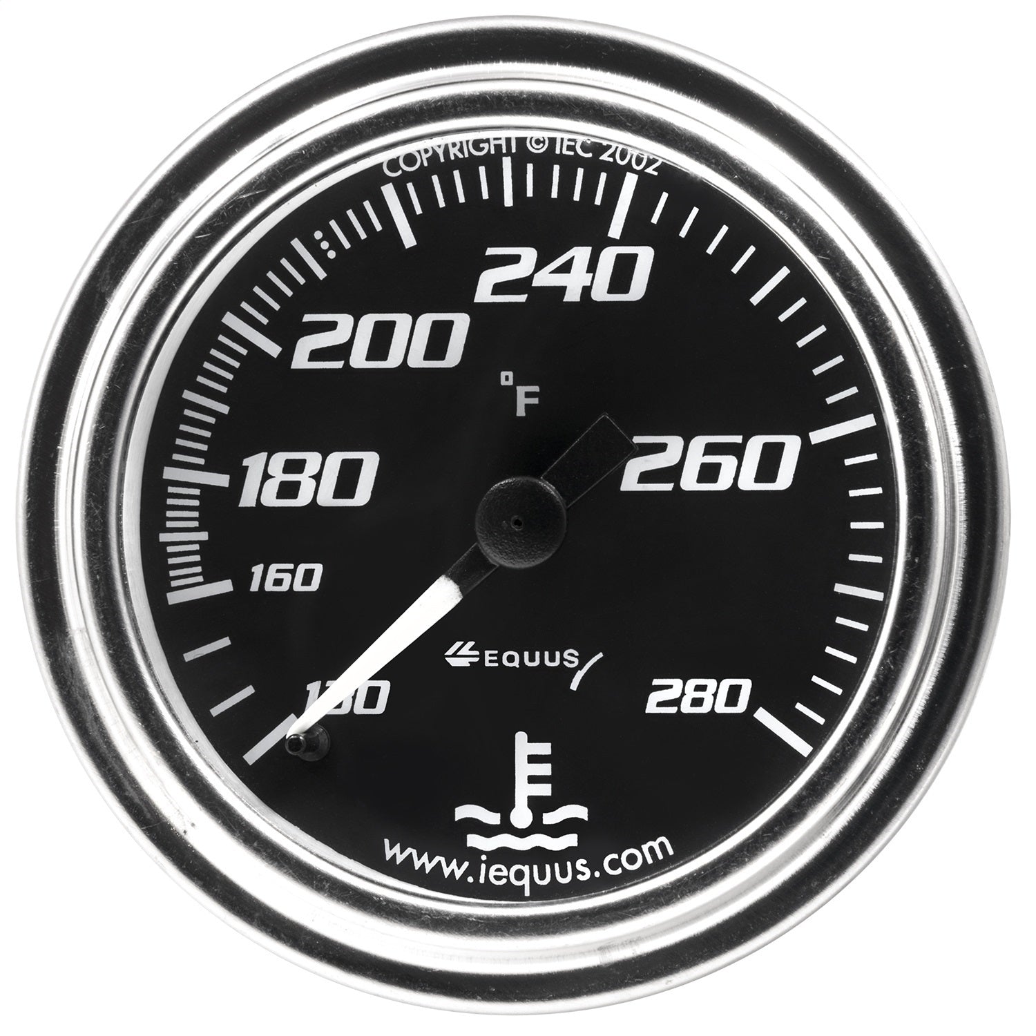 Equus E7242 GAUGE; WATER TEMP; 2in. 130-280; 270 DEGREE SWEEP; MECH; CHROME 7000 SERIES Equus E7242