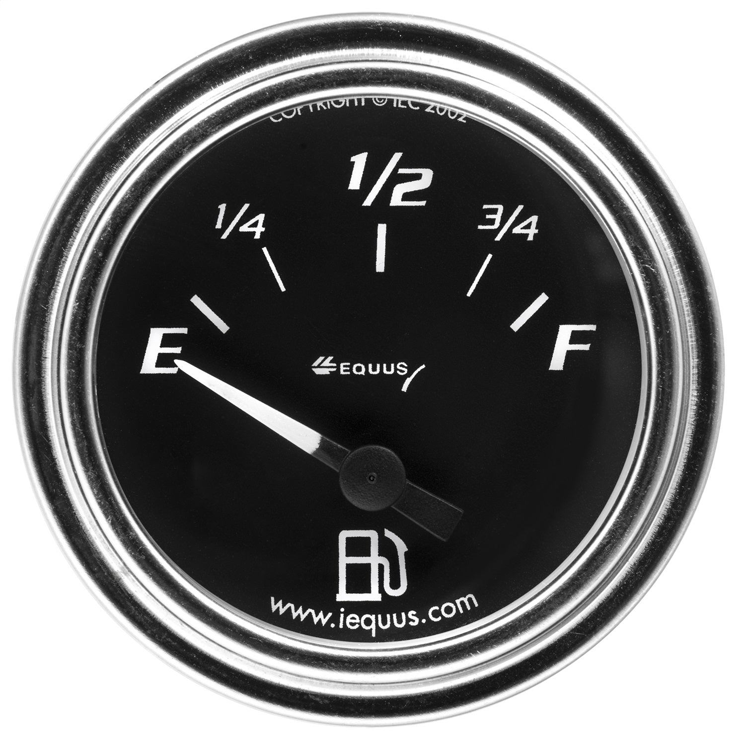 GAUGE; FUEL LEVEL; 2in.; 240 O E-33 O F; 90 DEGREE SWEEP; ELEC; CHROME; 7000 SER Equus E7363