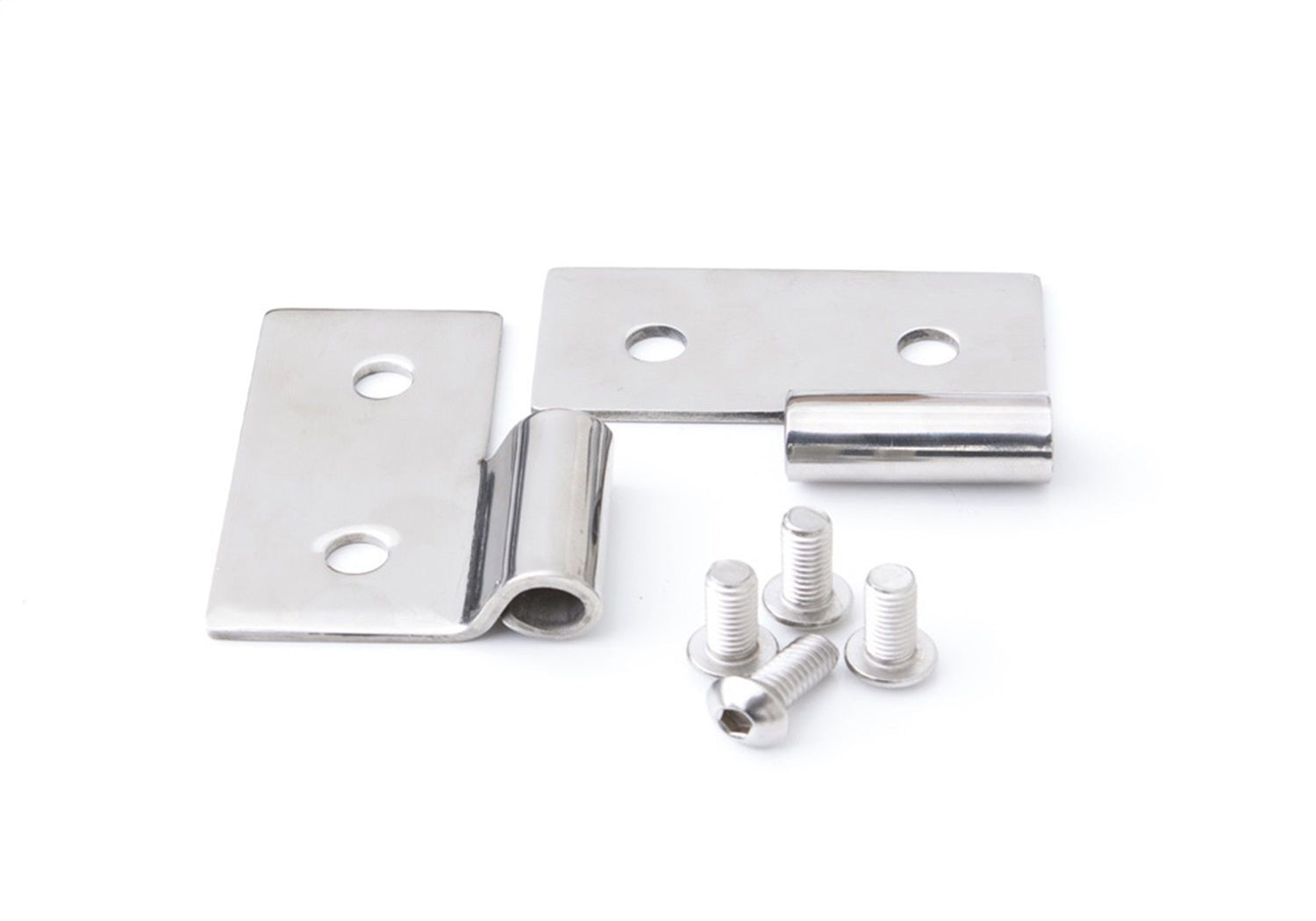 Rampage 7407 Lower Door Hinge Brackets; Stainless; Pair; Rampage 7407