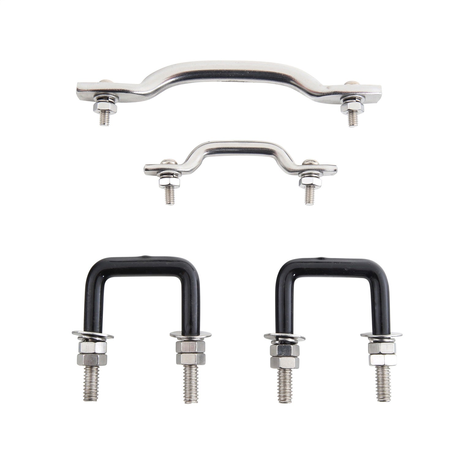 Windshield Tie Down Kit; Stainless Steel; No Drill Installation; Smittybilt 7411