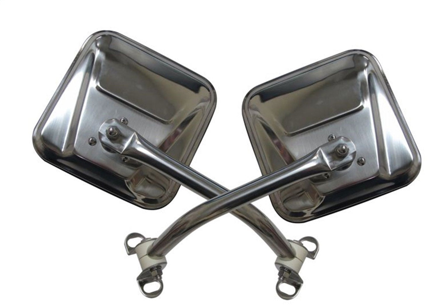 Rampage 7418 Side Mirror Kit; Stainless; Pair; Rampage 7418