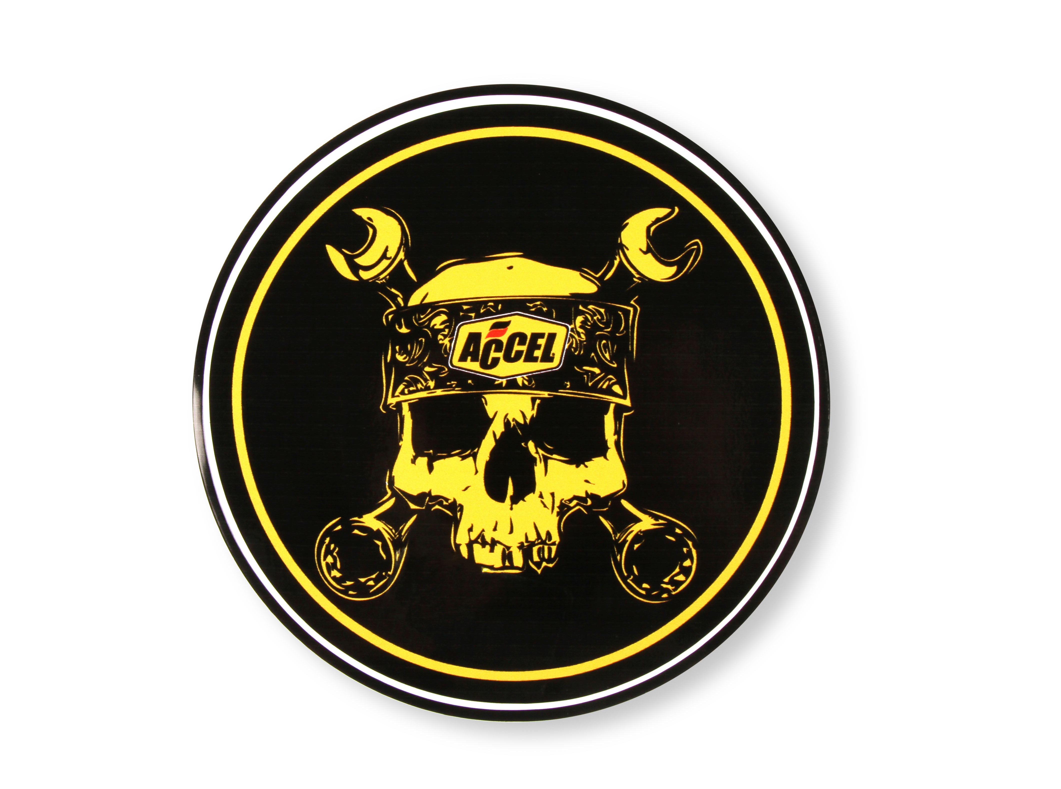 6" Diameter Accel Skull Decal