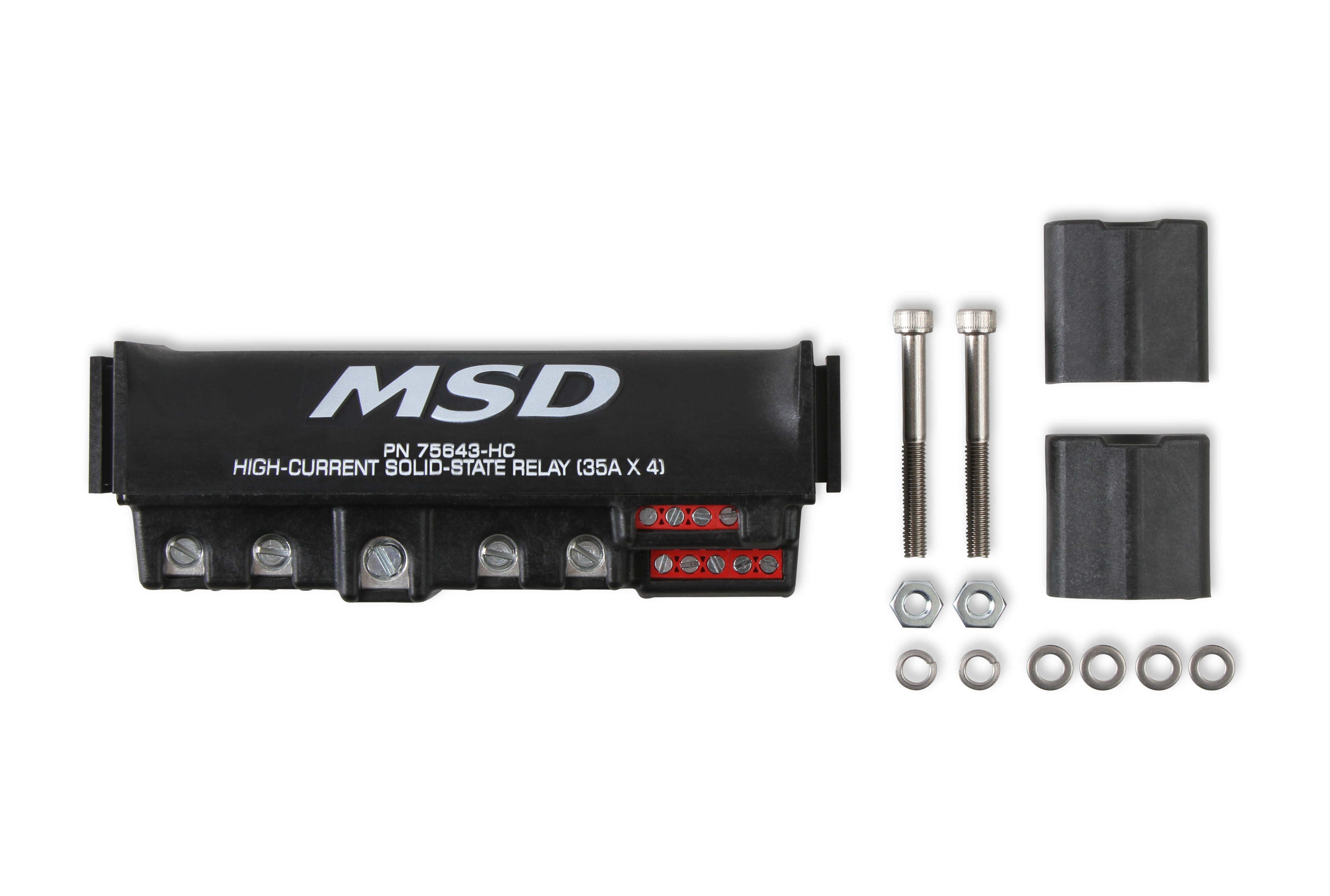 MSD 75643-HC High-Current Solid State Relay 35 Amp x 4 Black MSD 75643-HC