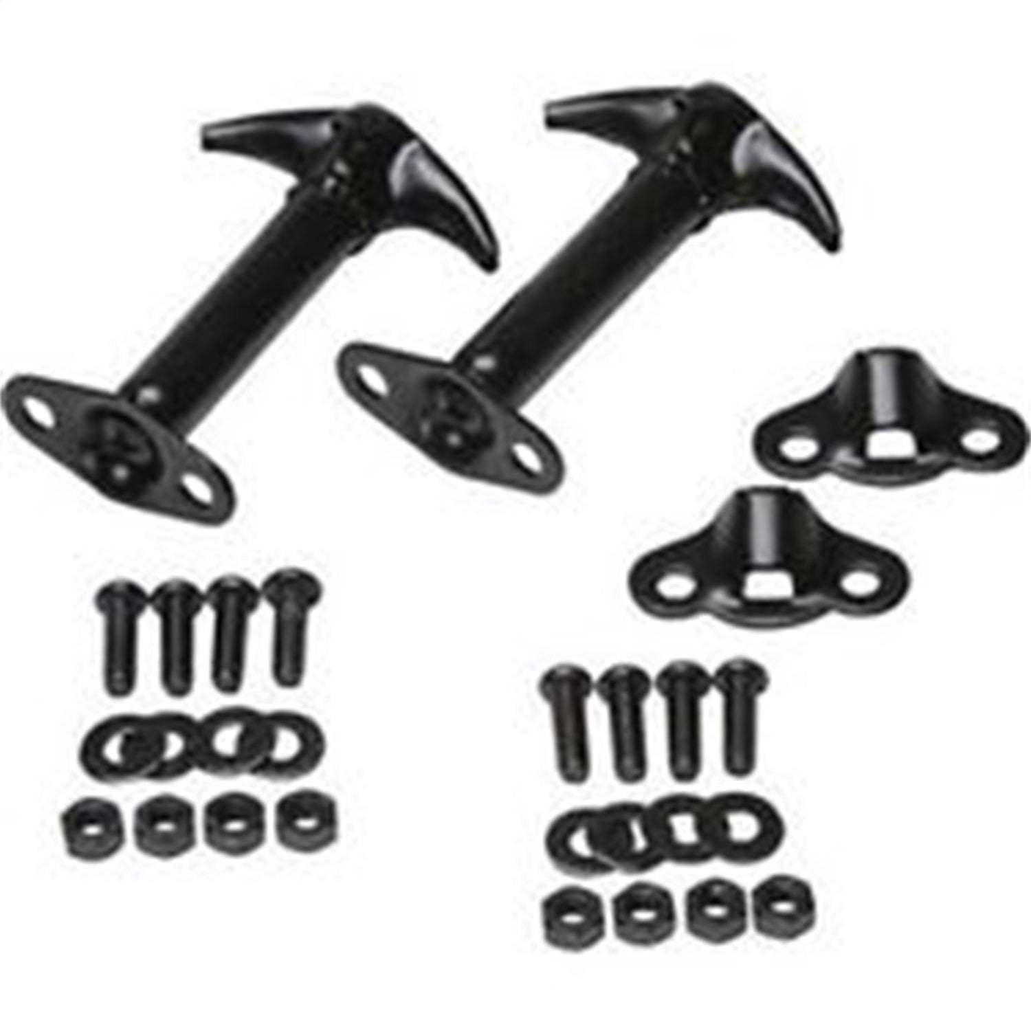 Rampage 7601 Hood Catch Kit; Black; Pair; Rampage 7601