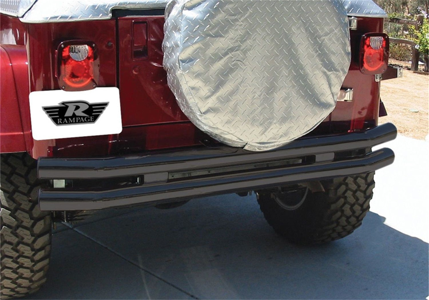 Rampage 7649 Double Tube Bumper; For Use w/Front Or Rear; w/o Hoop; Black; Rampage 7649