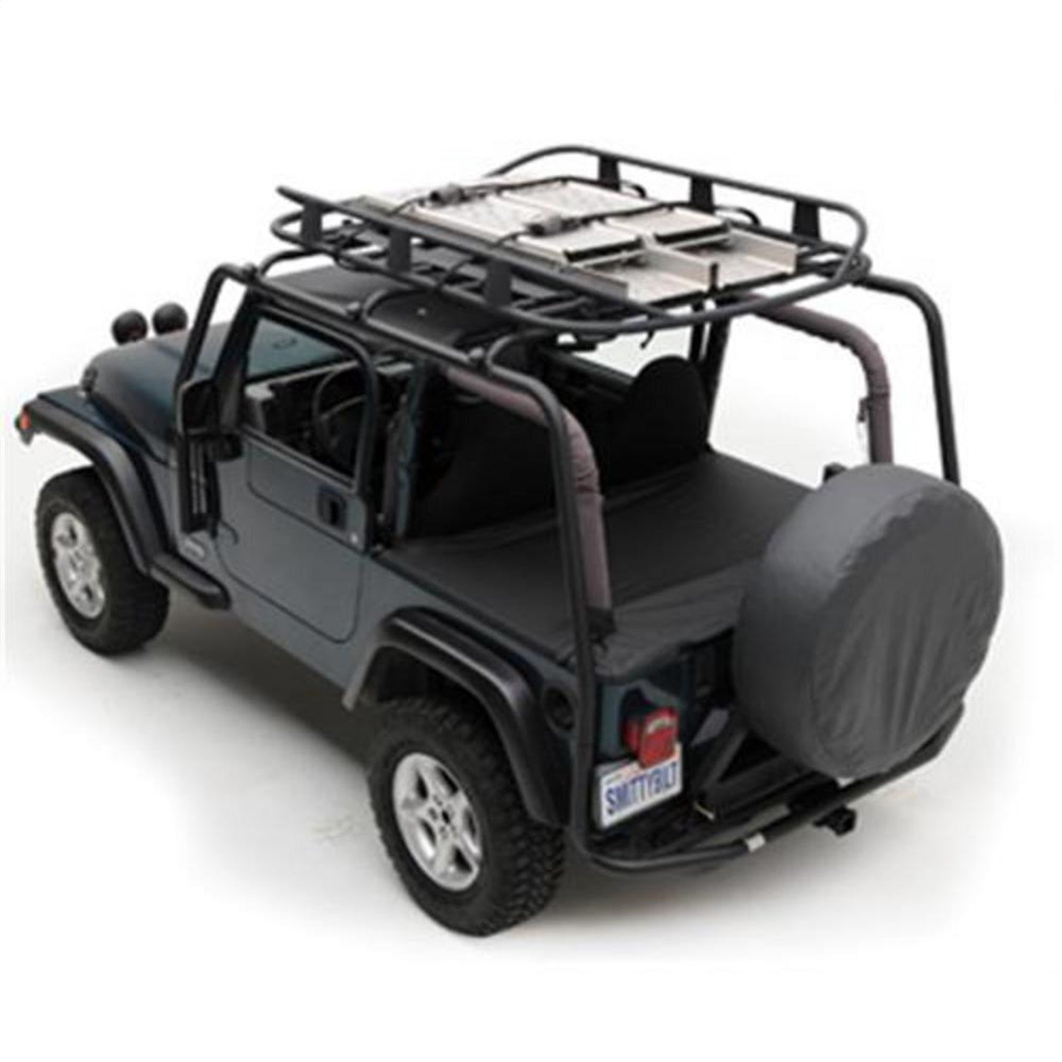 SRC Roof Rack; Black Textured; No Drill Installation; Box 1; Smittybilt 76717-01