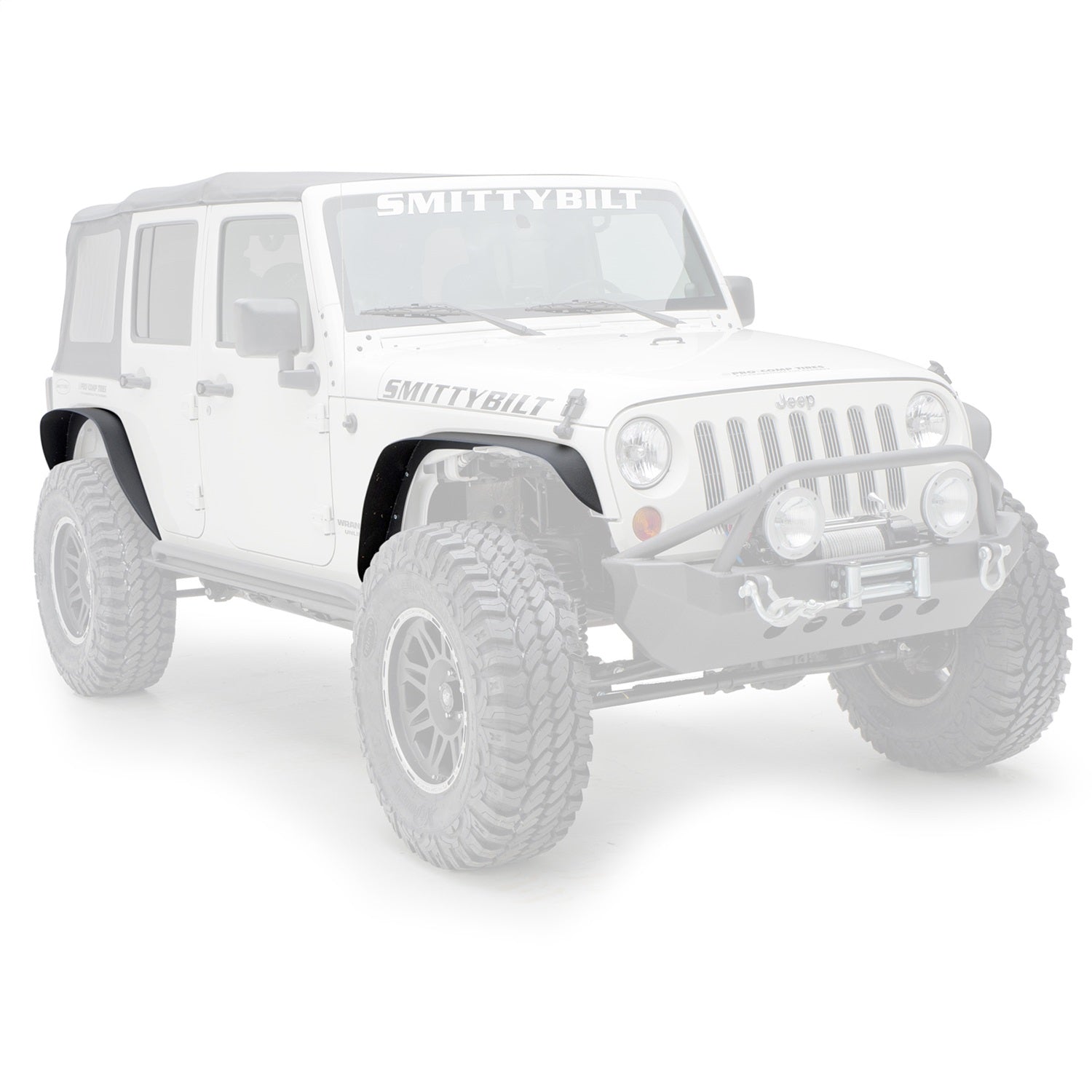 XRC Fender Flare Set; Front And Rear; Textured Black Steel; Smittybilt 76837