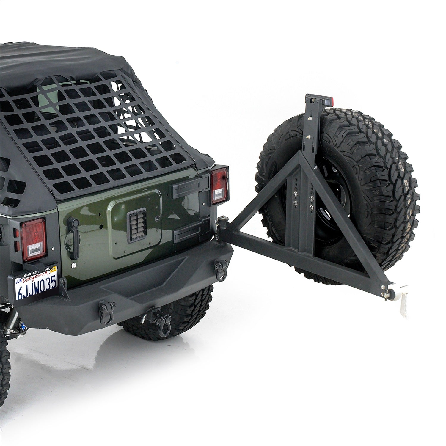 XRC Tire Carrier; Textured Black; No Drill Installation; Smittybilt 76856-02