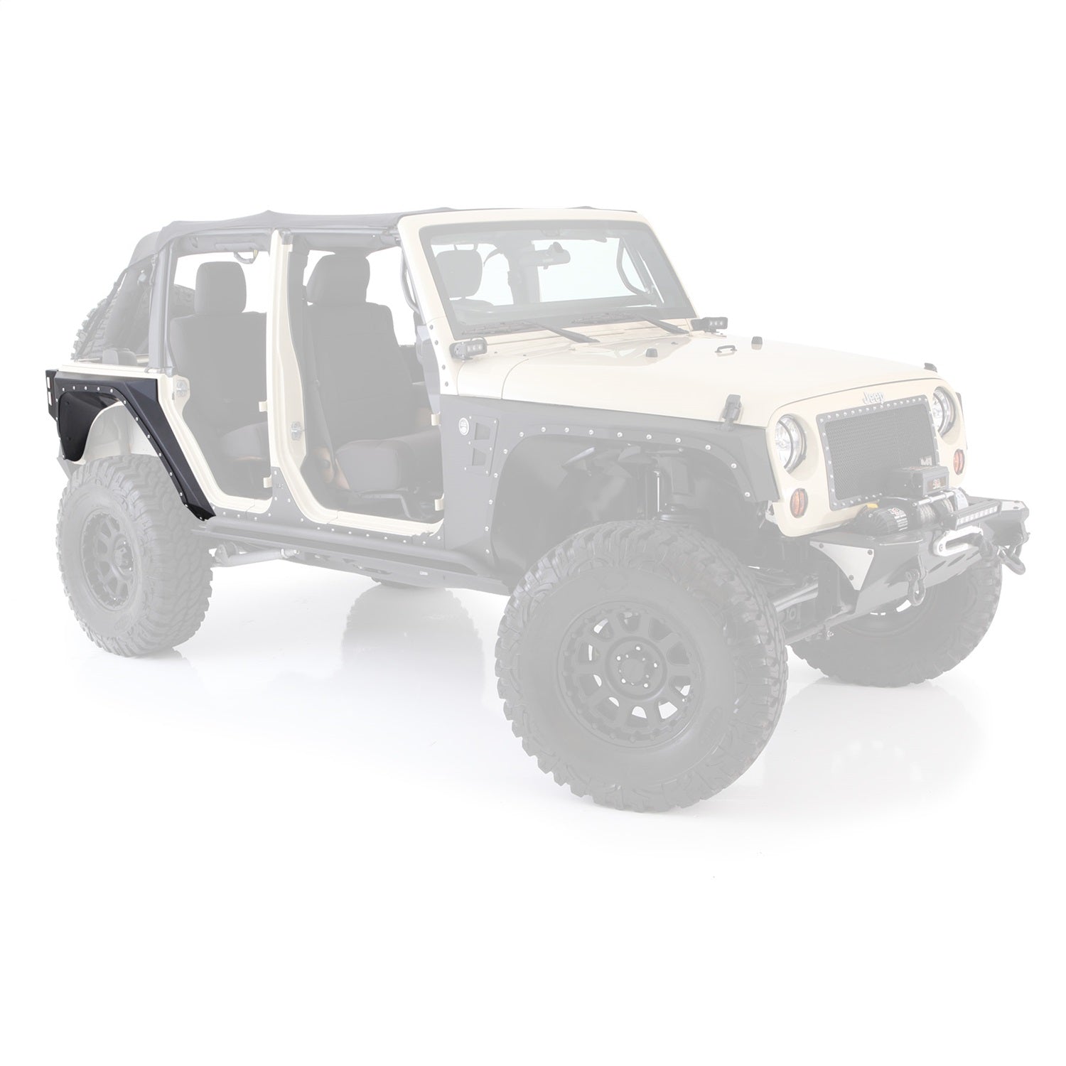 XRC Corner Guard; Rear; Matte Black Powder Coat; Smittybilt 76882