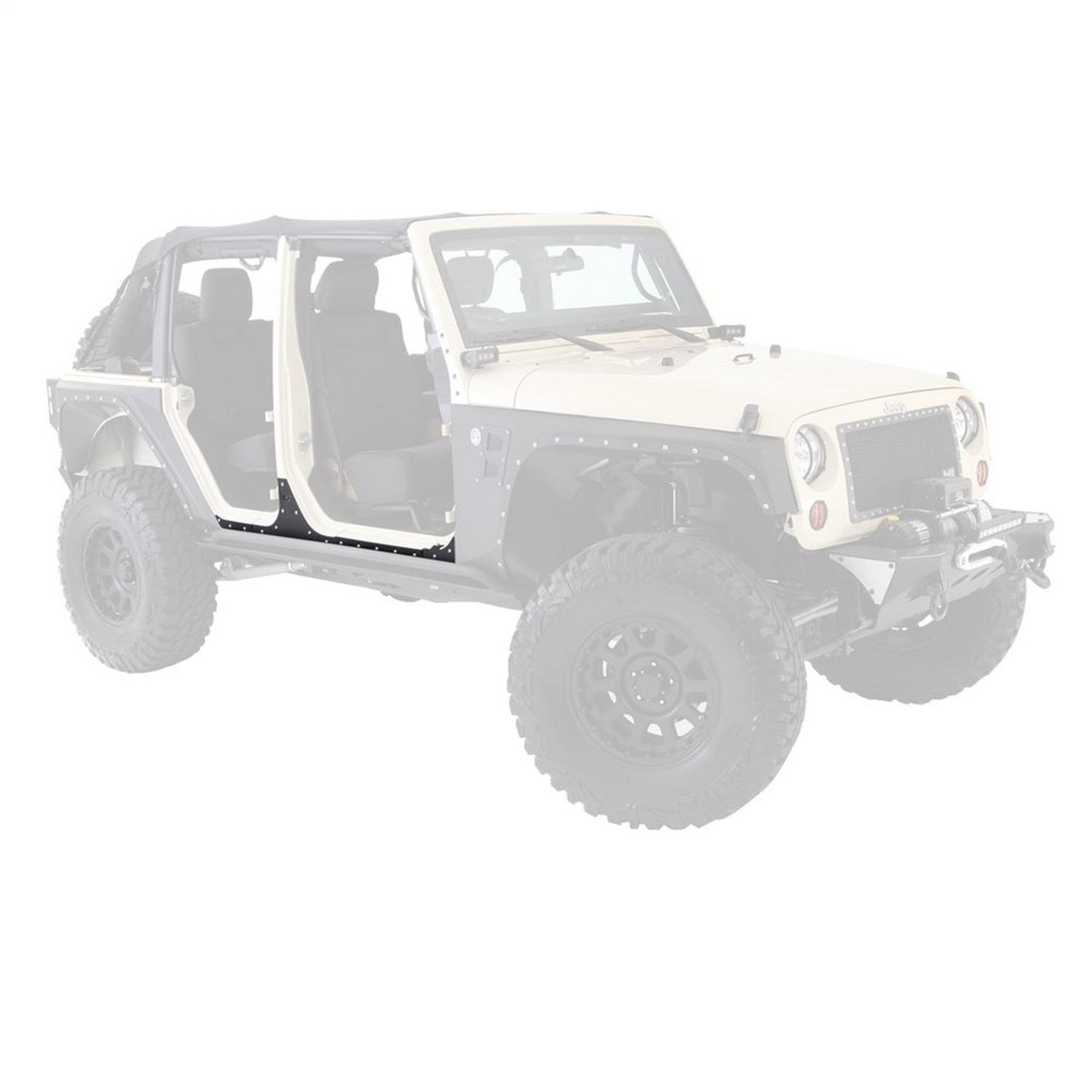XRC Body Cladding; Textured Matte Black; Smittybilt 76887