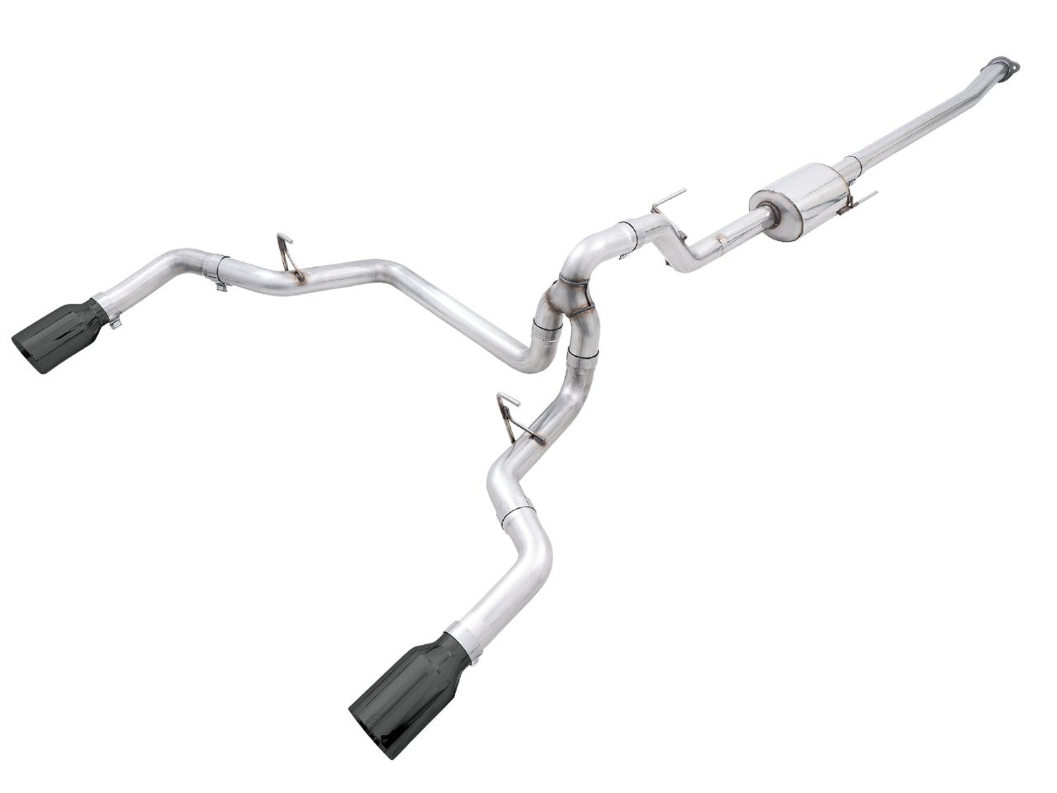 AWE Tuning 3015-33119 AWE 0FG Dual Split Rear Exhaust for '21+ Ford F-150 - 5" Diamond Black Tips AWE Tuning 3015-33119