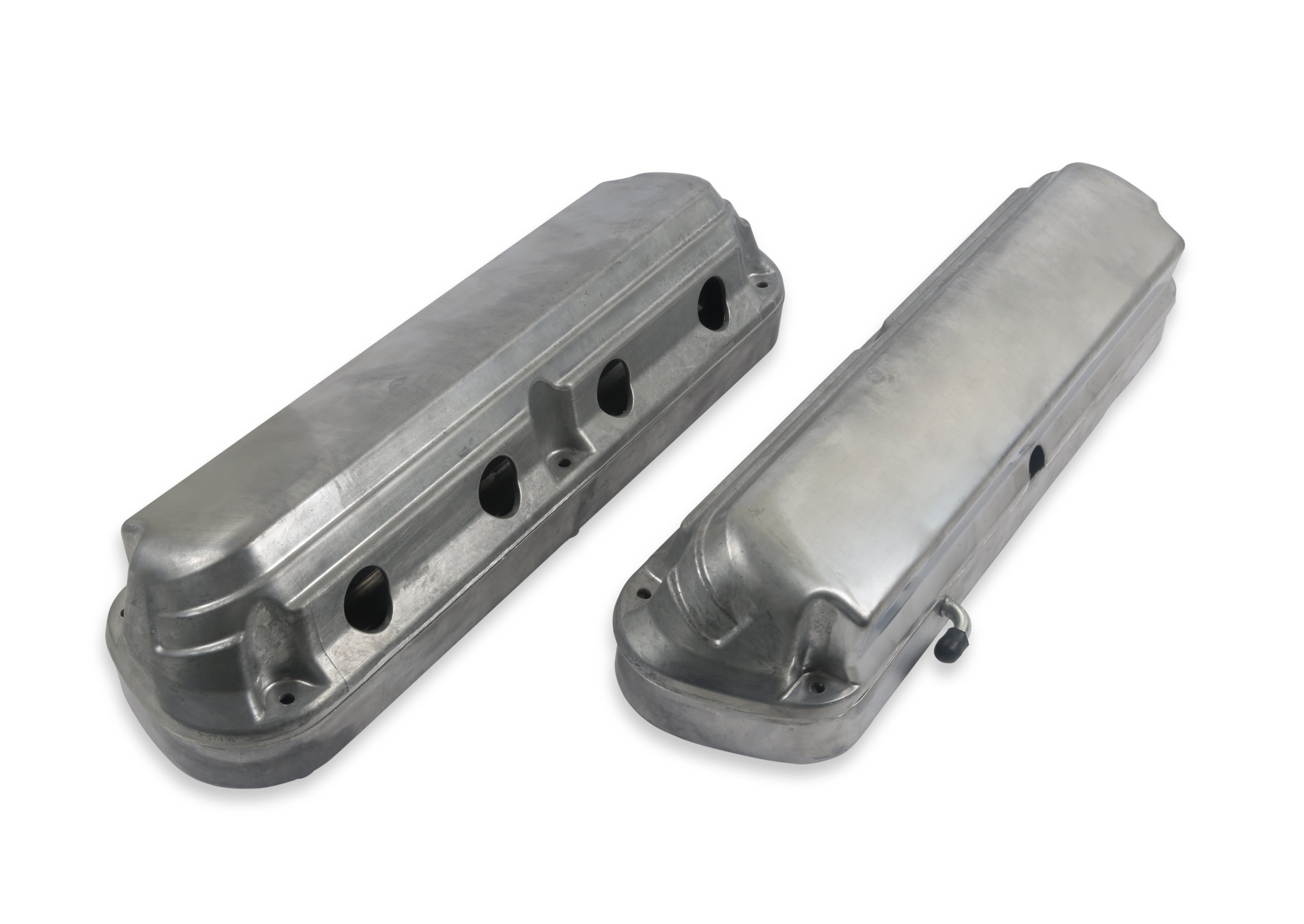 Holley 241-185 2-Piece Alm Valve Cover Set GM LS Natural Finish Holley 241-185