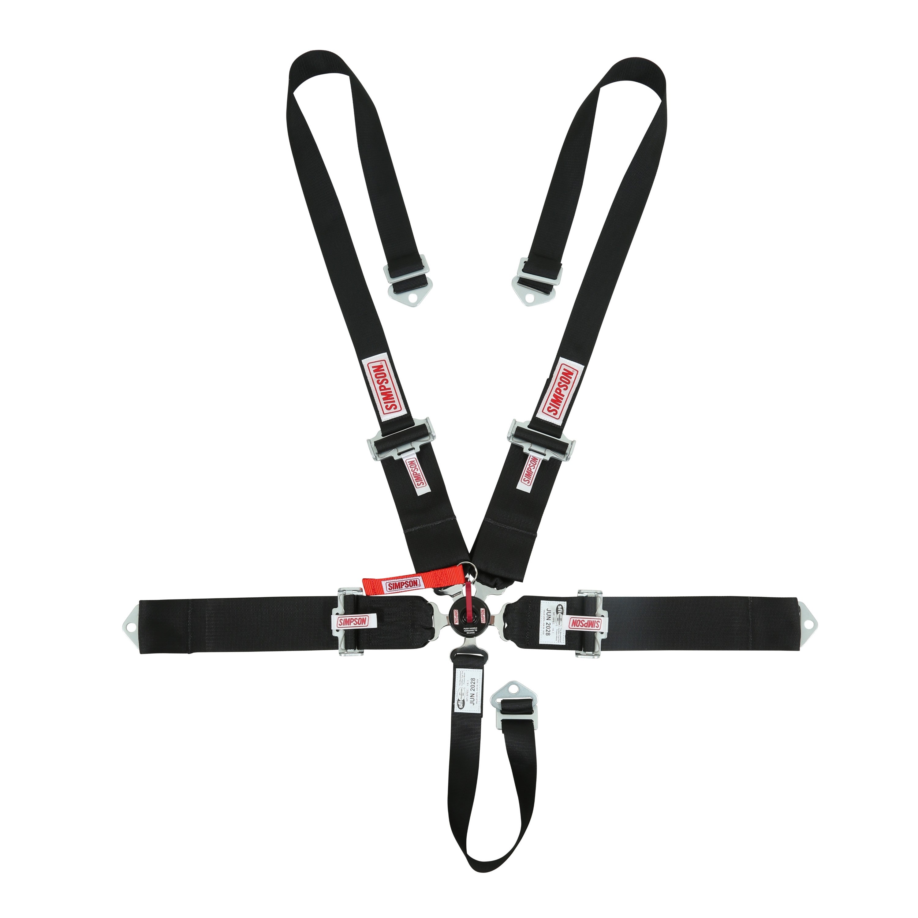 Simpson Safety 29110BKH Simpson Racing LCL 55" Lap Bolt-In 5-Point Pull-Down Harness Black Simpson Safety 29110BKH