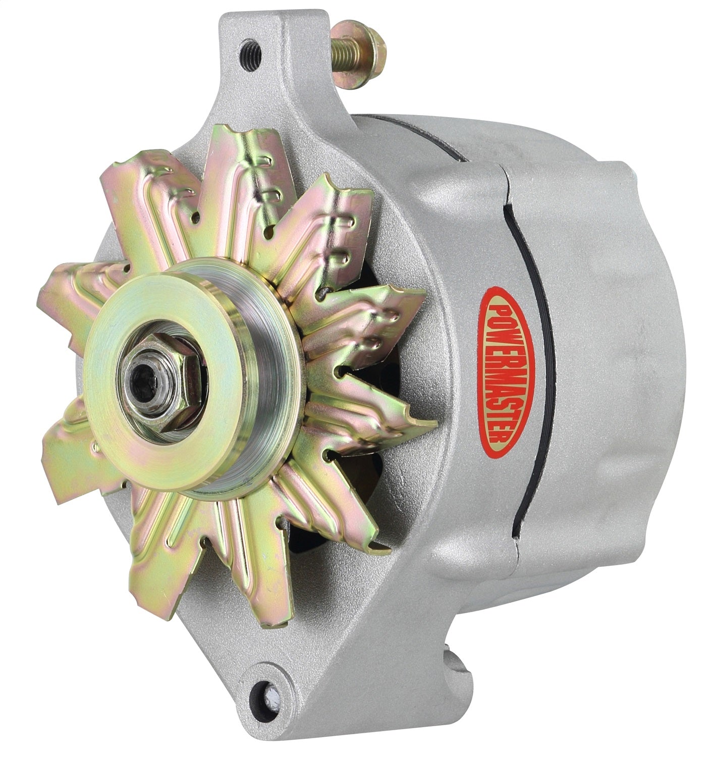 Powermaster Performance 8-47101 Alternator; Ford Upgrade; 100 Amp; 75 Idle; 1V Pulley; 1 Wire; Natural; Powermaster Performance 8-47101