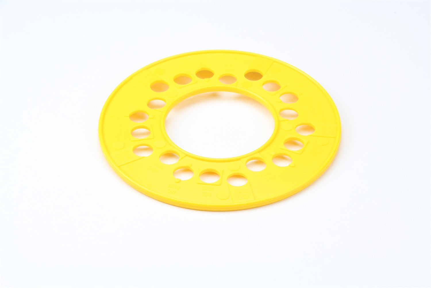 Lokar 80-21592 Wheel Bolt Circle Template; 5 Lug Metric; 100/112/115/120mm; Yellow; Lokar 80-21592