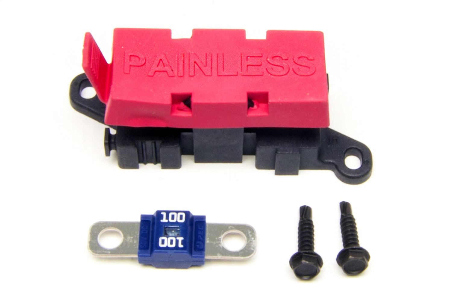 Painless Wiring 80000 MIDI Fuse Holder; Incl. Mounting Base w/Hardware/Cover/[2] 100 Amp Fuses; Painless Wiring 80000